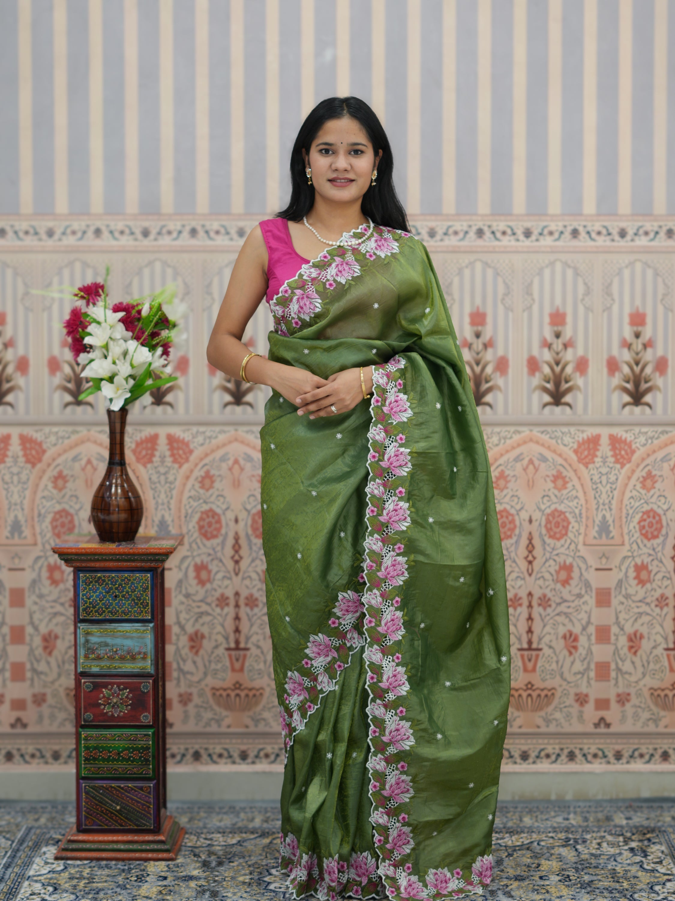 Buy Crush tissue silk Bollywood Style saree Tanmira 