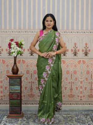Buy Crush tissue silk Bollywood Style saree Tanmira 