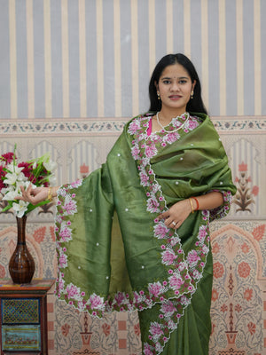 Buy Crush tissue silk Bollywood Style saree Tanmira 