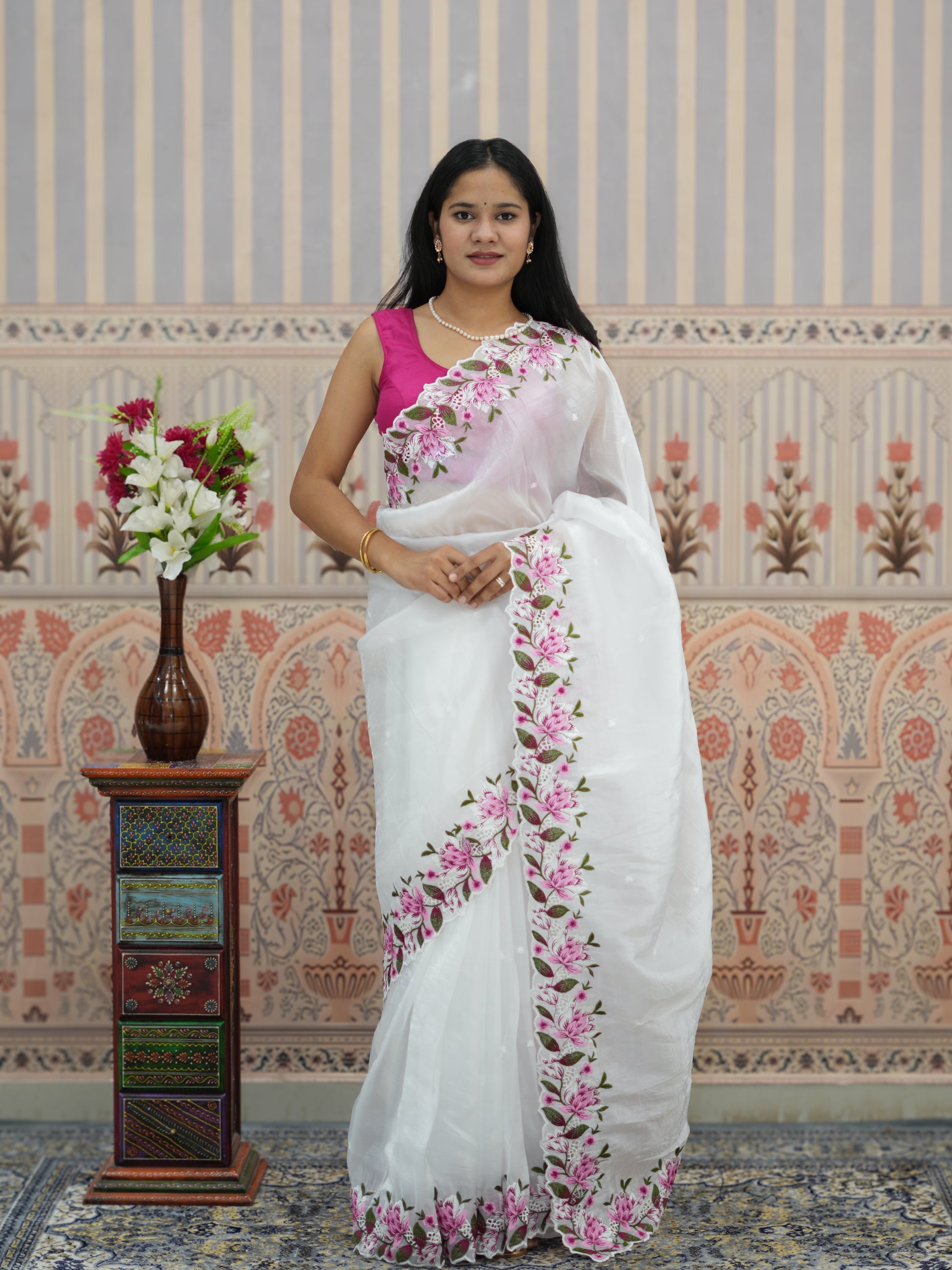 Buy Crush tissue silk Bollywood Style saree Tanmira 