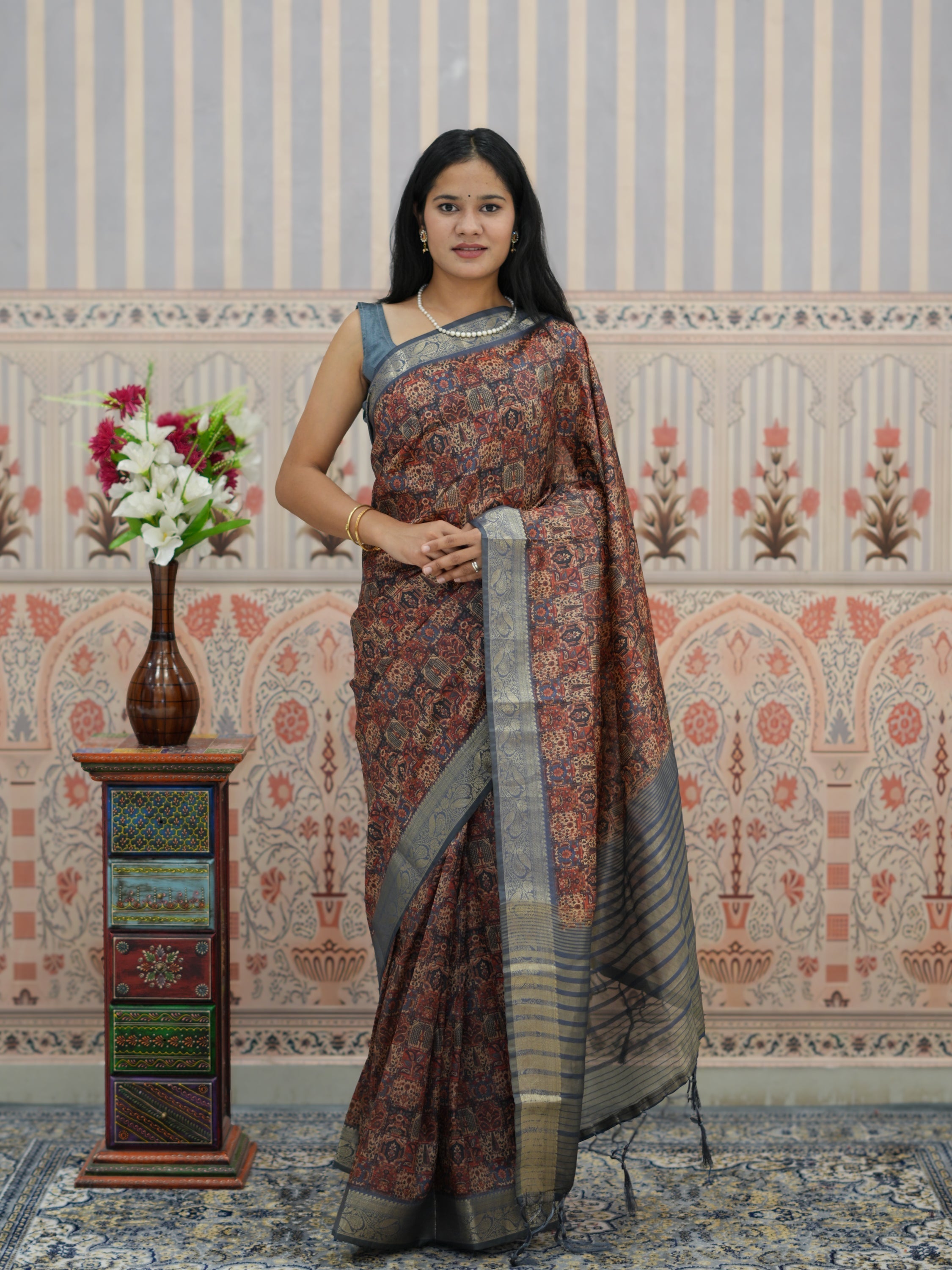 Buy Cotton Silk Printed Style Saree Tanmira 