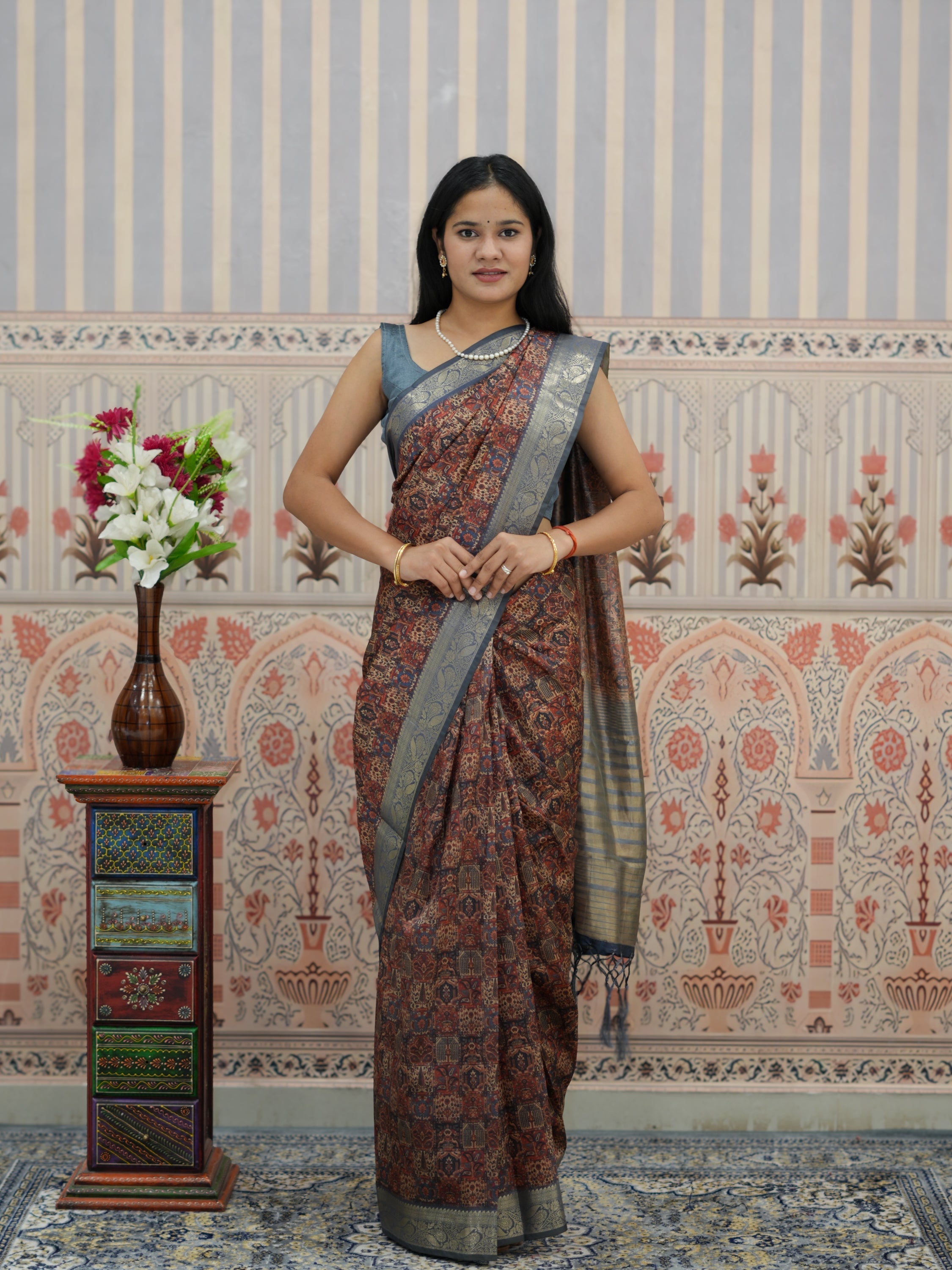 Buy Cotton Silk Printed Style Saree Tanmira 