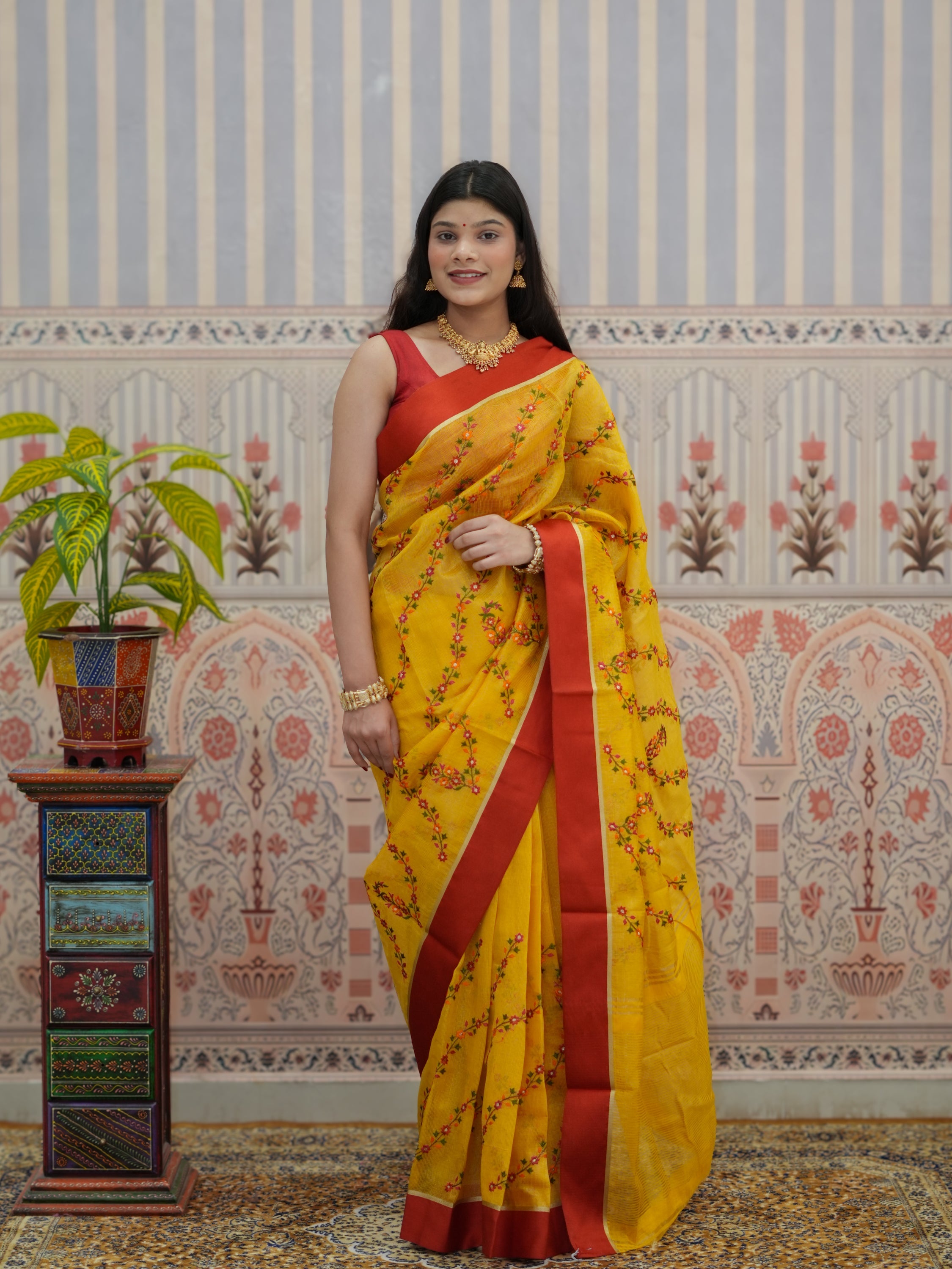 Buy Kota doriya Banarasi With Kashida Work Saree Tanmira 