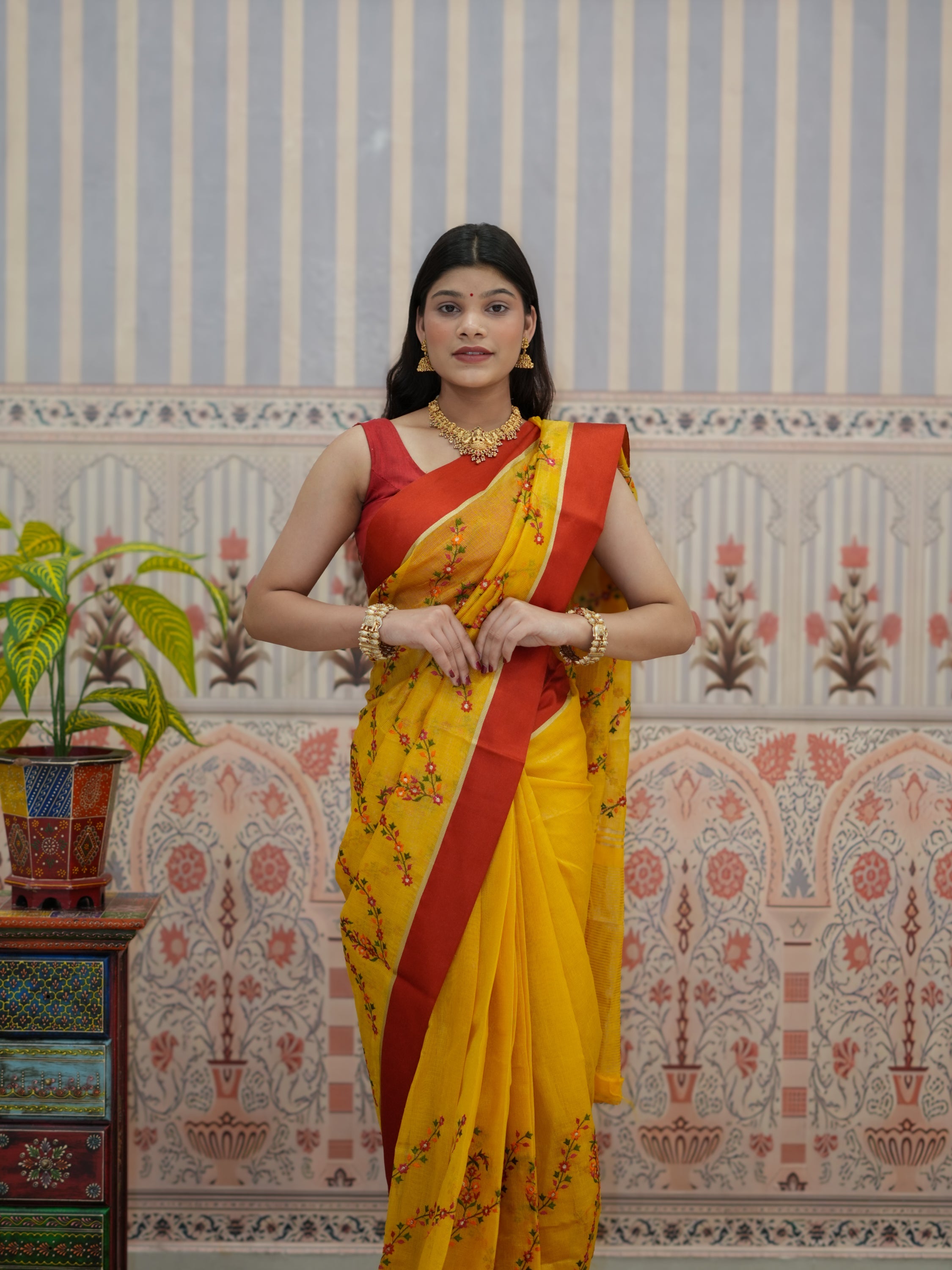 Buy Kota doriya Banarasi With Kashida Work Saree Tanmira 