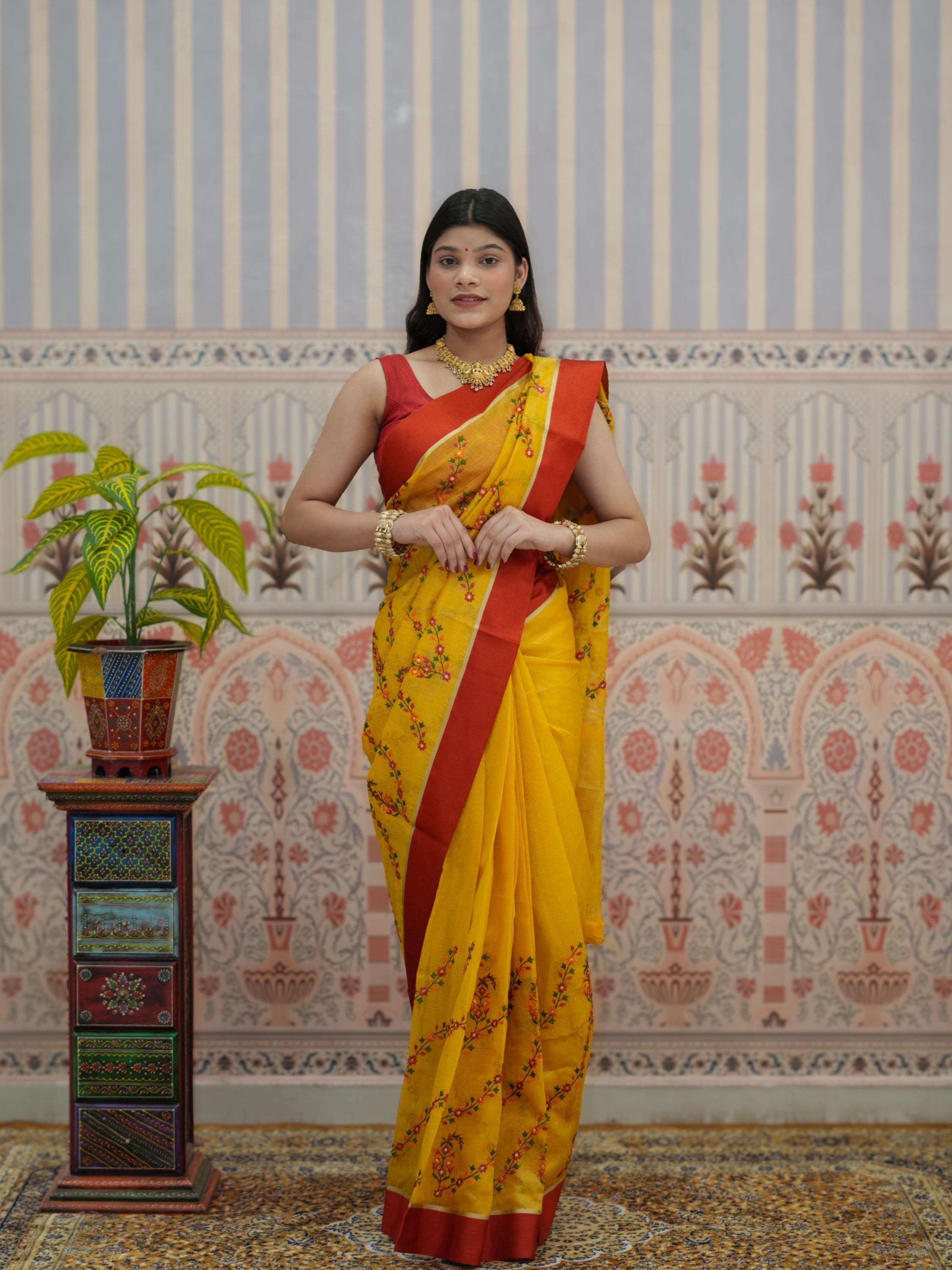 Buy Kota doriya Banarasi With Kashida Work Saree Tanmira 