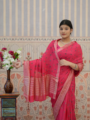 Buy Chinon Silk With Bandhani Saree Tanmira 