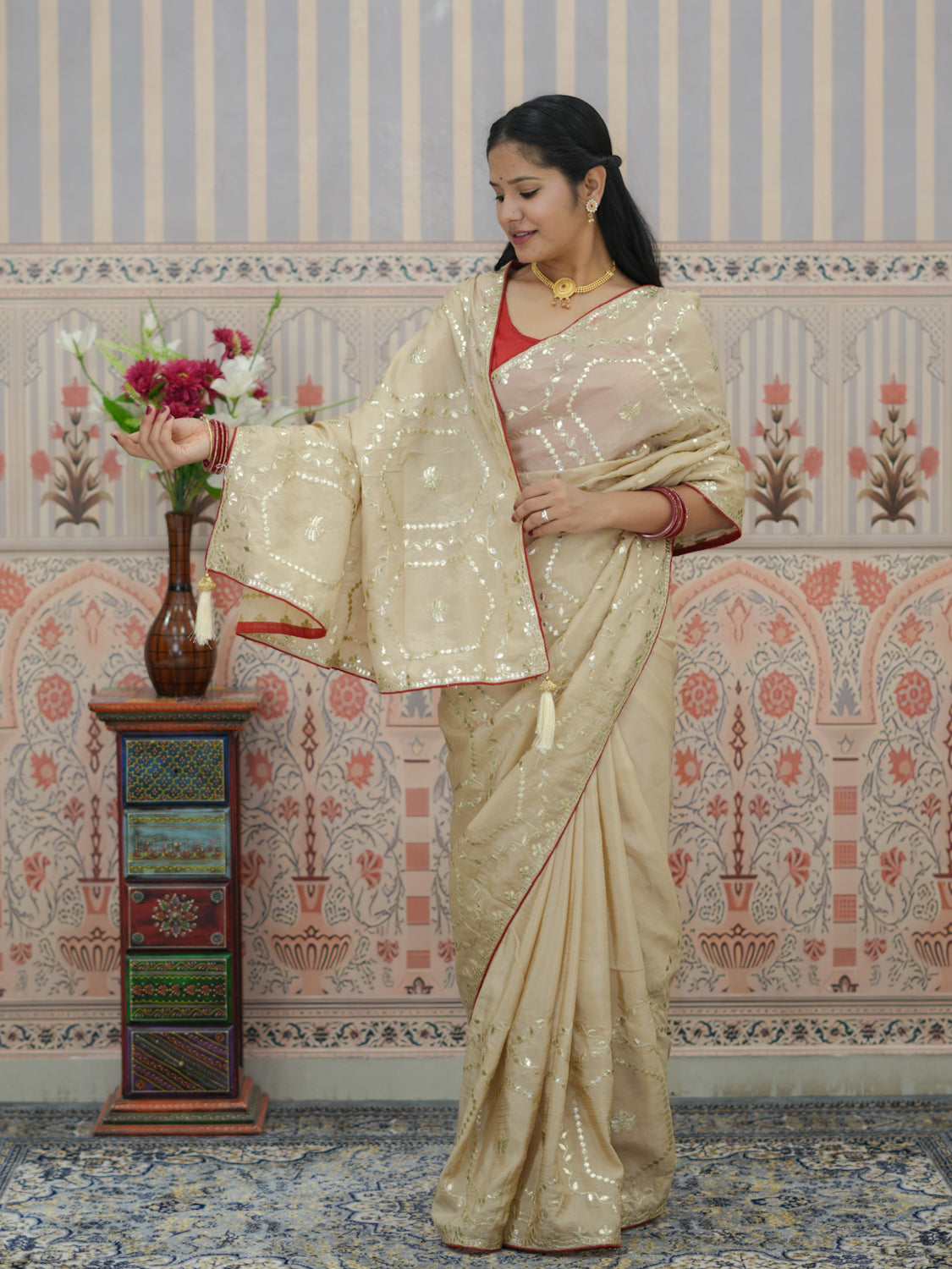 Buy Festive Upada Silk With Traditional Saree Tanmira 