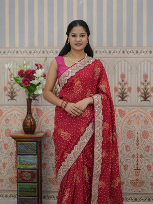 Buy Festive Special Dola Silk Bandhani Saree Tanmira 