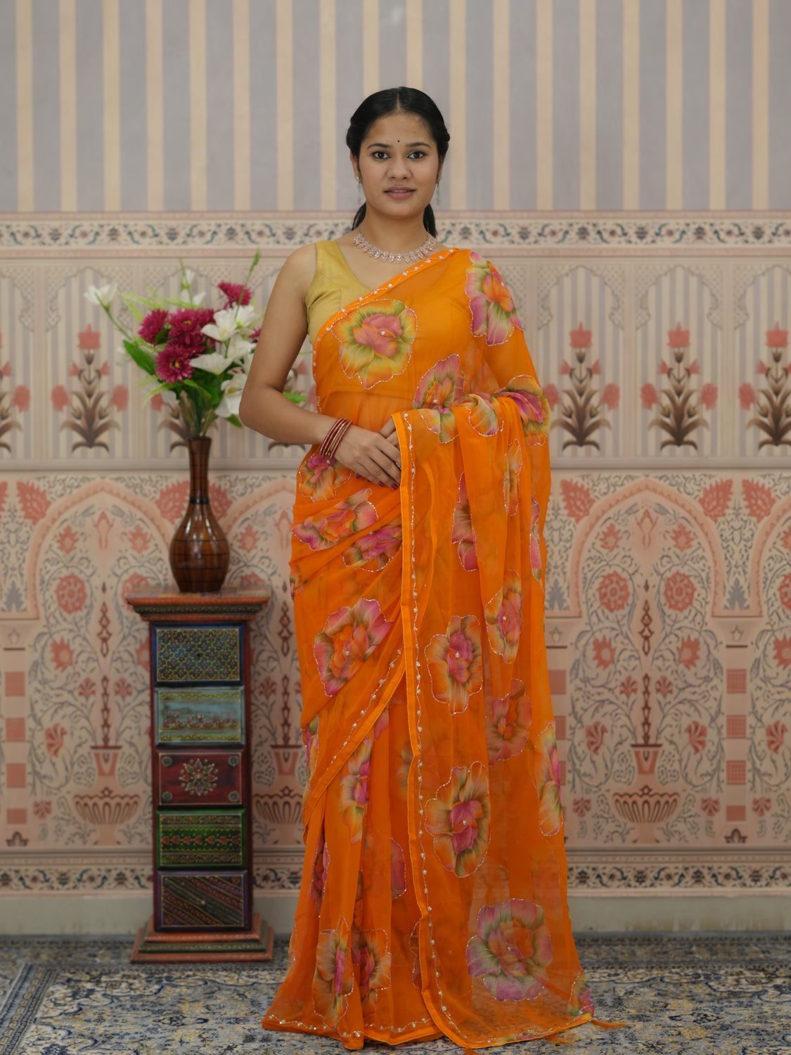 Buy Chiffon Blouse with Cutdana Work Tanmira 