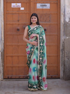 Buy Traditional Saree With Beautiful Gotapatti Work Tanmira  