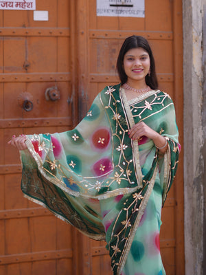 Buy Traditional Saree With Beautiful Gotapatti Work Tanmira  
