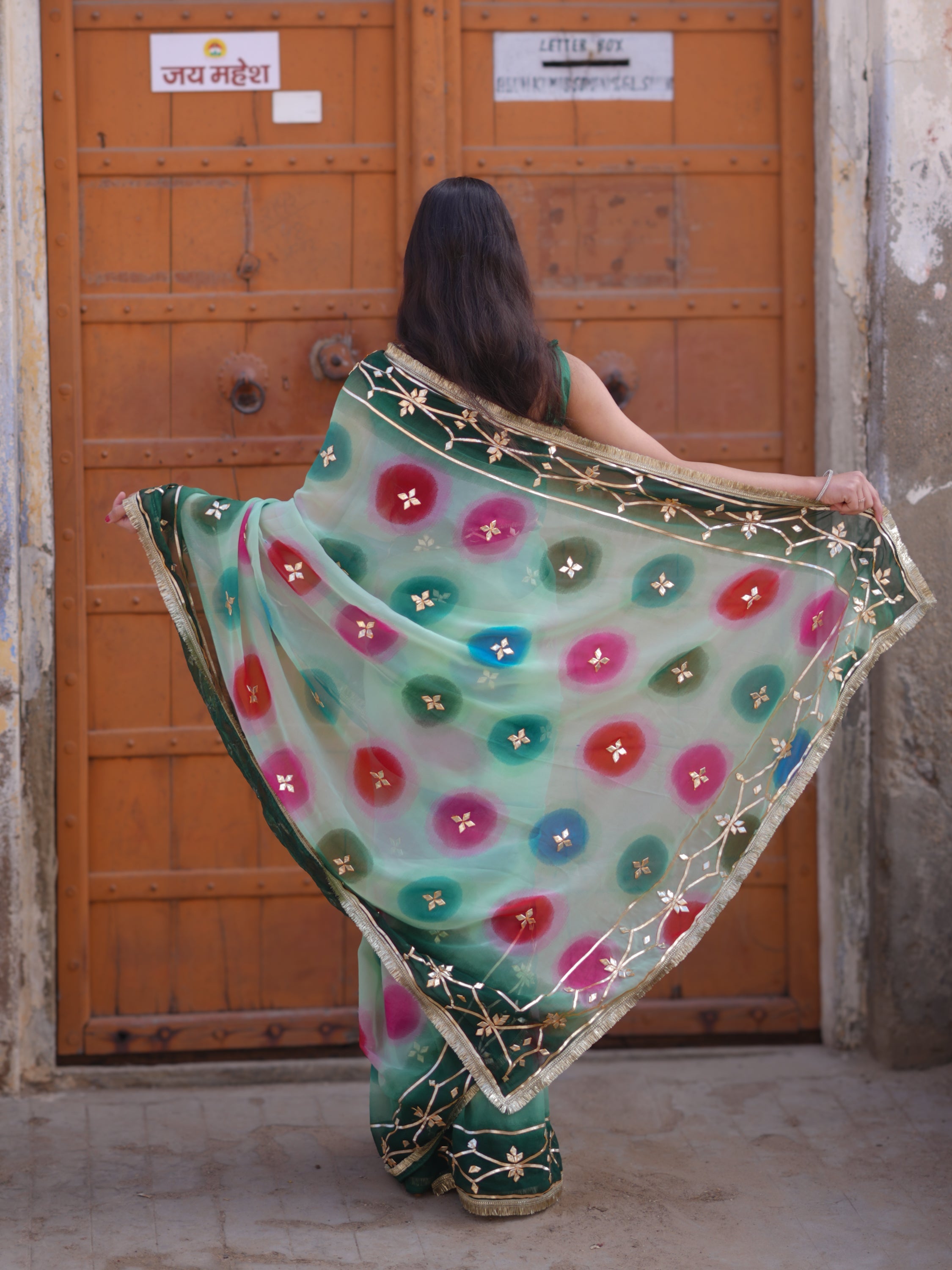 Buy Traditional Saree With Beautiful Gotapatti Work Tanmira  