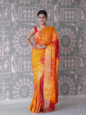 Buy New Premium Leheriya Saree With Hand Gota Patti Work Tanmira 
