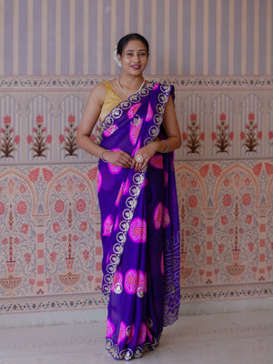 Buy New Festive Bandhani Style Saree with Pattern Work Tanmira 