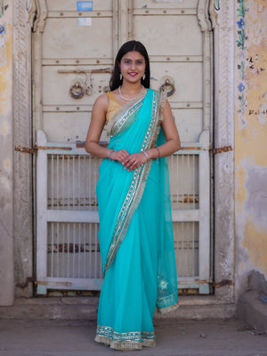 Buy Georgette Kacha Gotapatti Saree Tanmira 