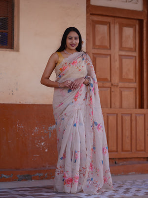 Buy New Printed Saree for Everyday Casual Wear Tanmira 