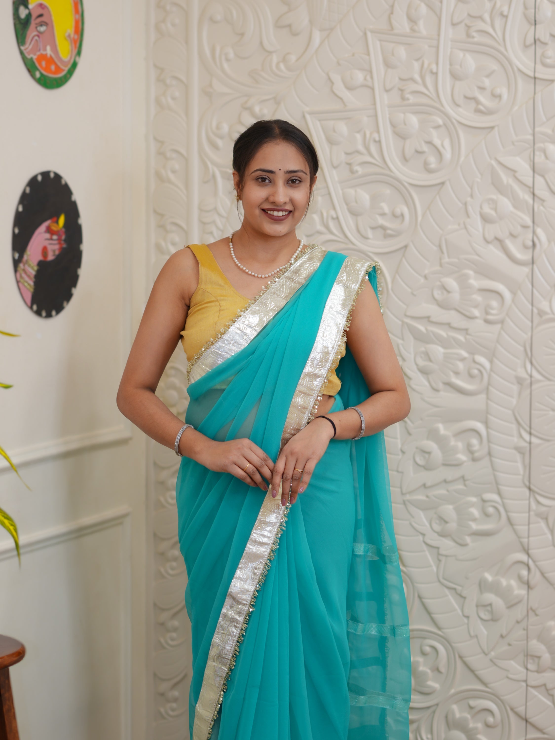 Buy New Premium Saree with Rich Gota Border Work Tanmira 