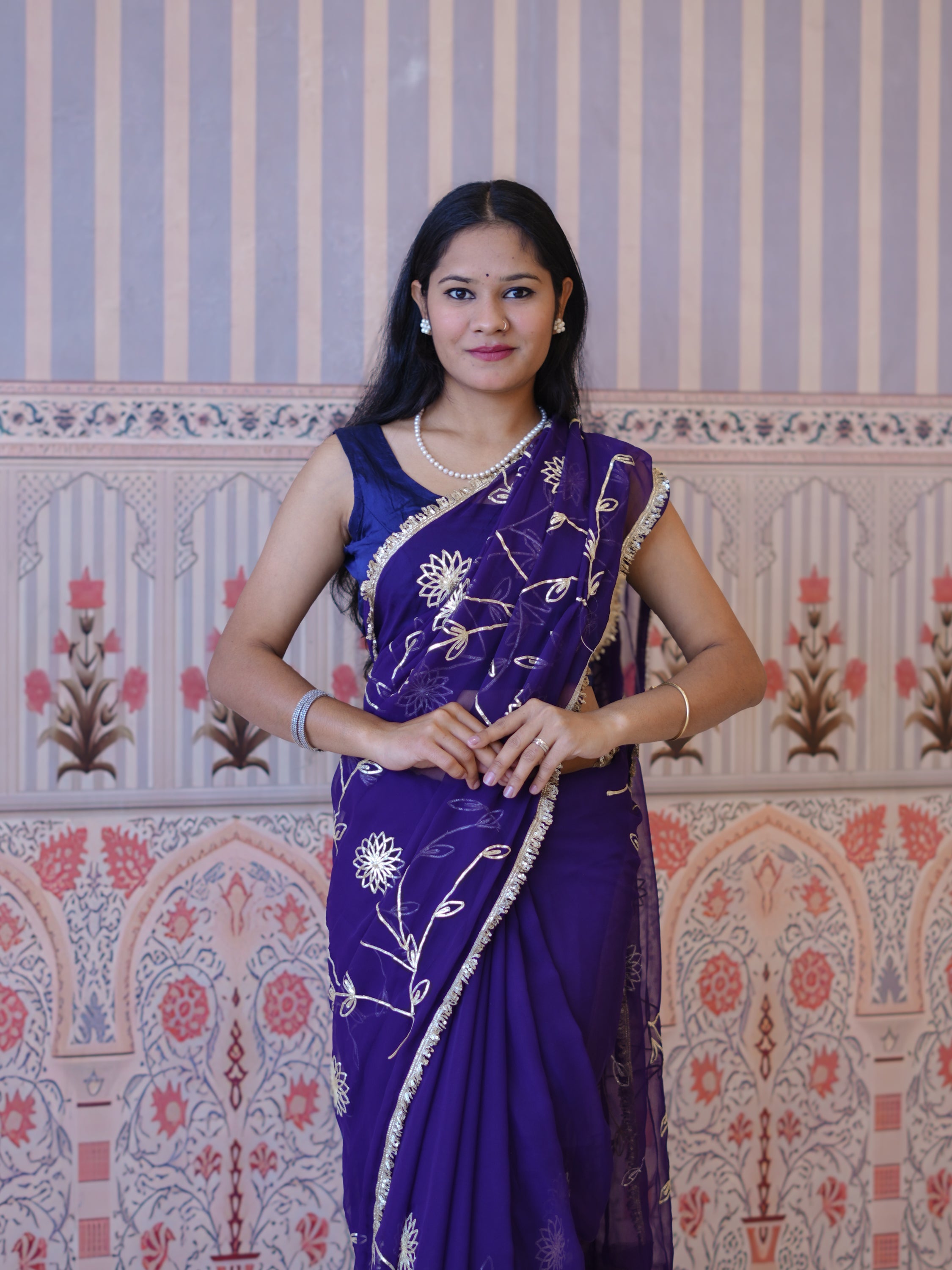 Buy Georgette Traditional Style Saree Tanmira  