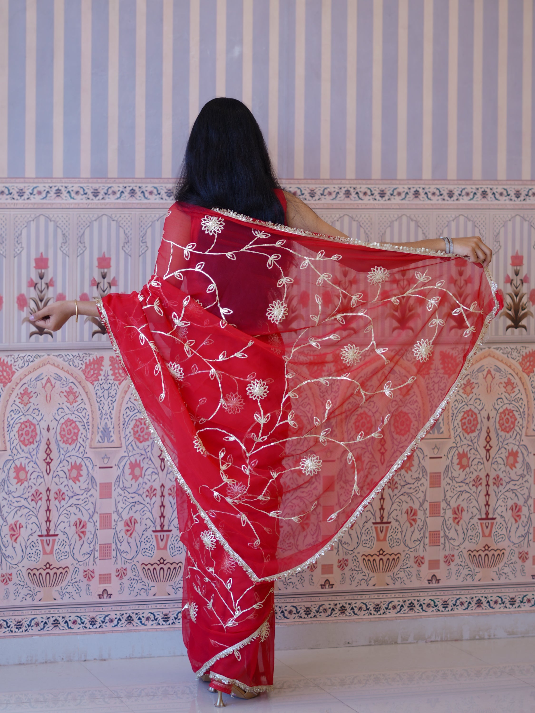Buy Georgette Traditional Style Saree Tanmira  