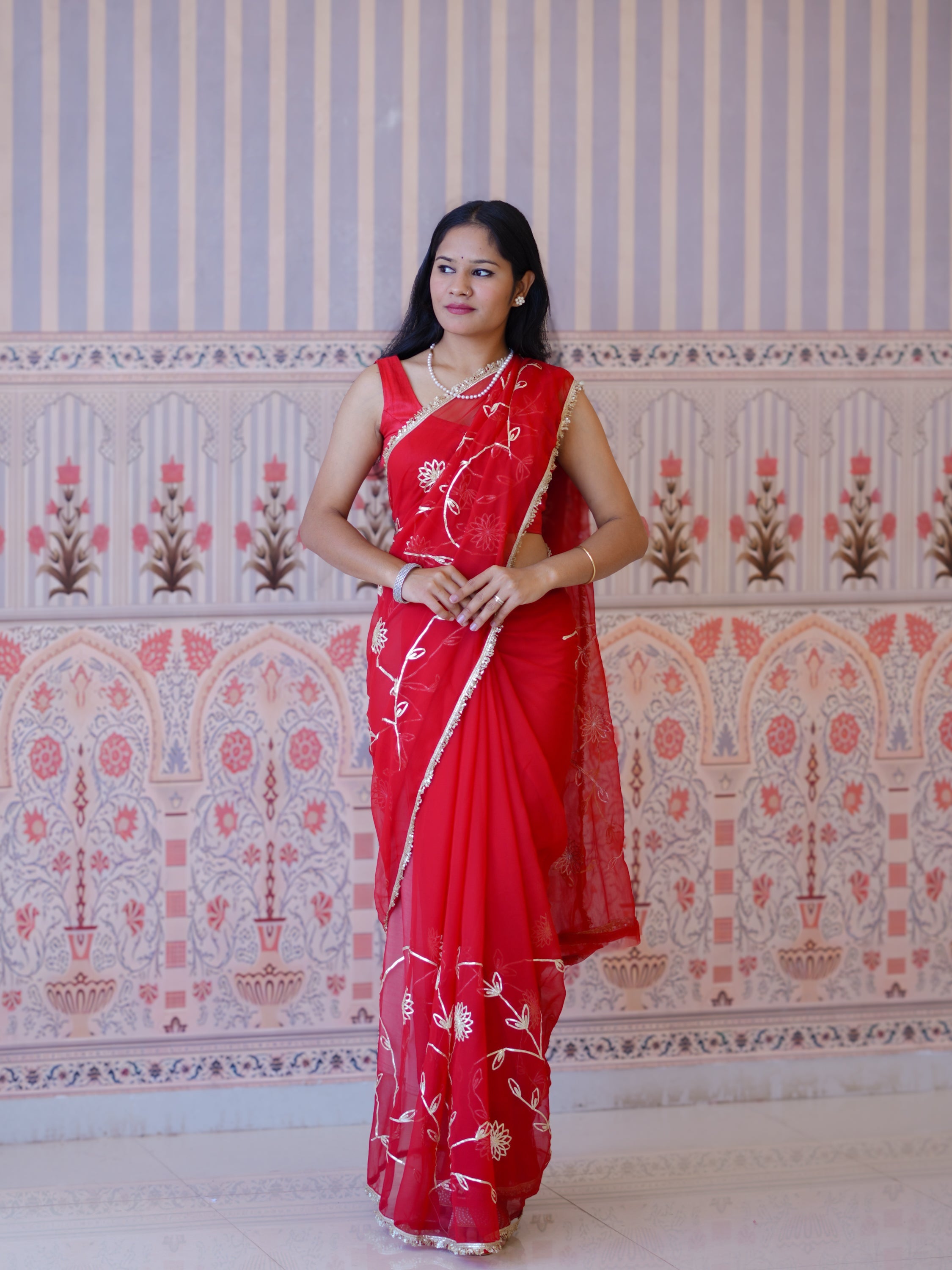 Buy Georgette Traditional Style Saree Tanmira  