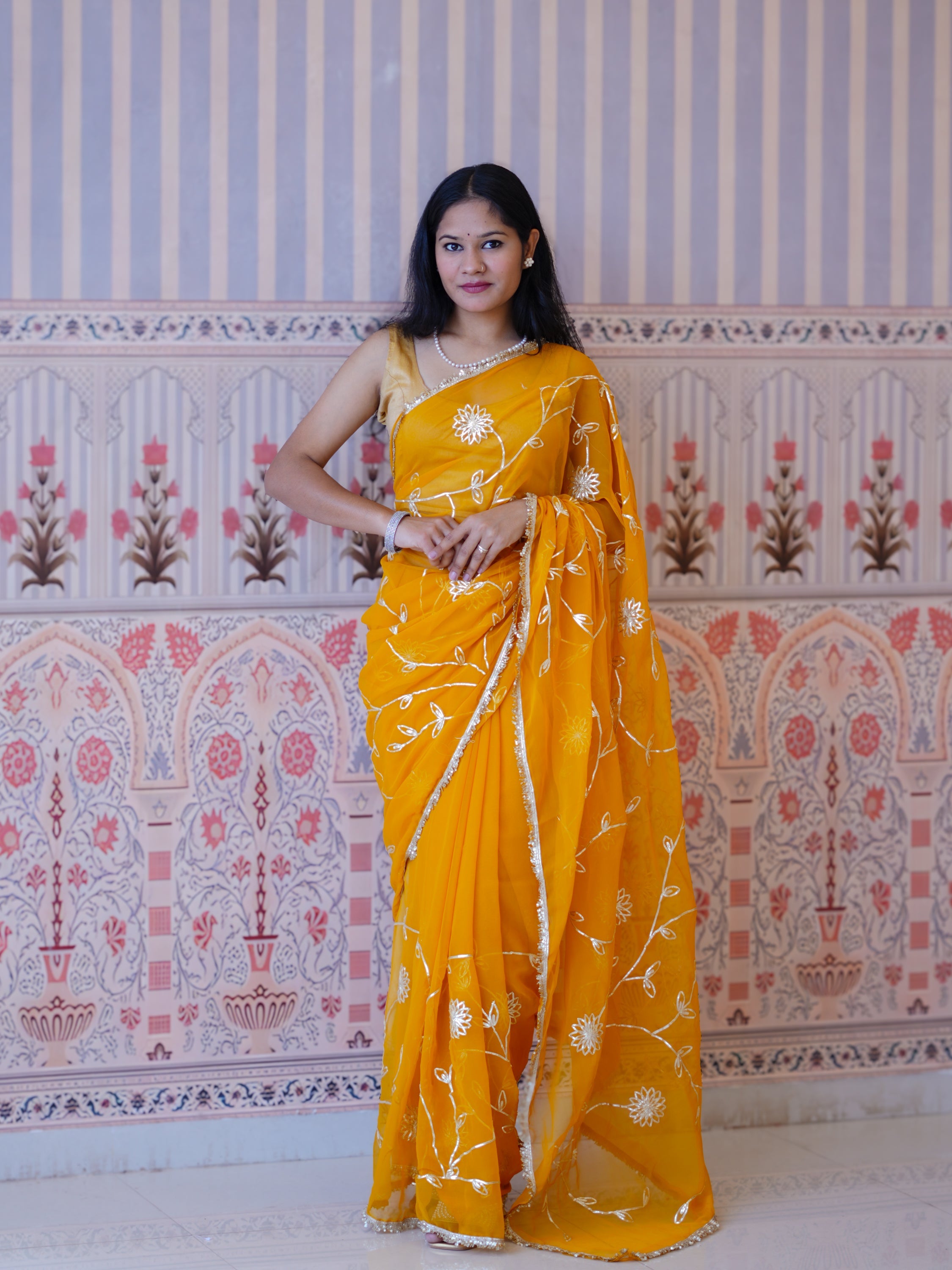 Buy Georgette Traditional Style Saree Tanmira  