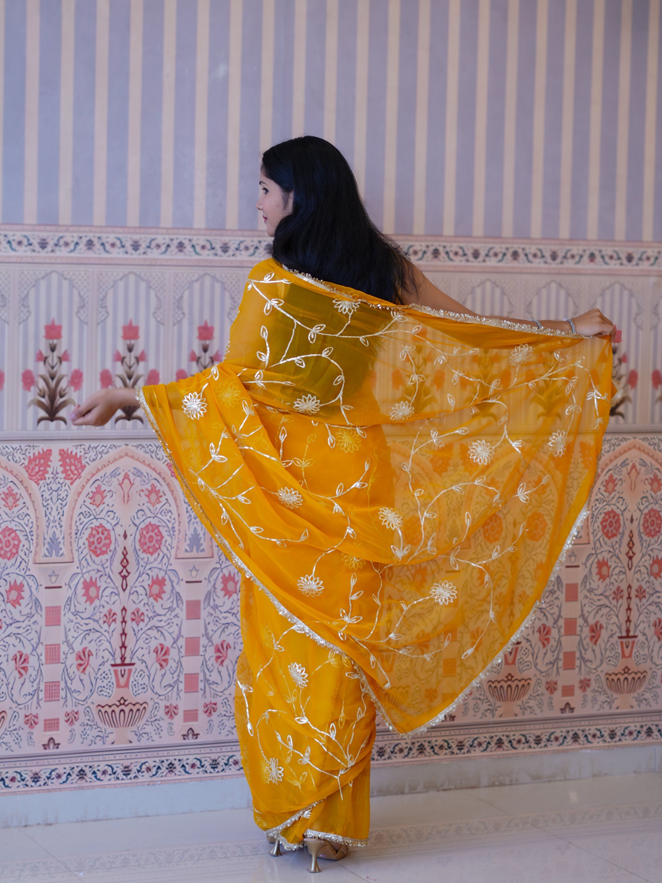 Buy Georgette Traditional Style Saree Tanmira  