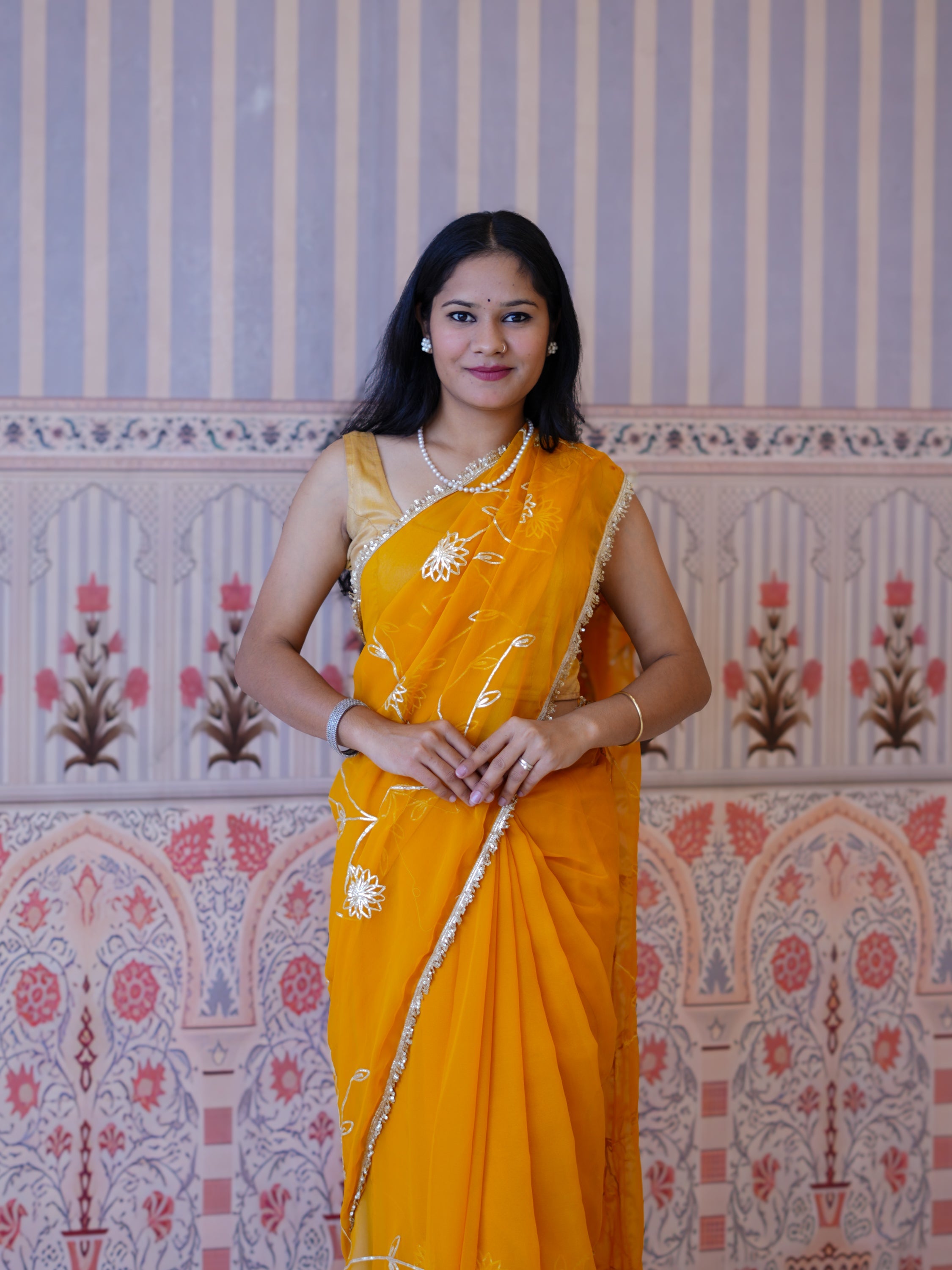 Buy Georgette Traditional Style Saree Tanmira  