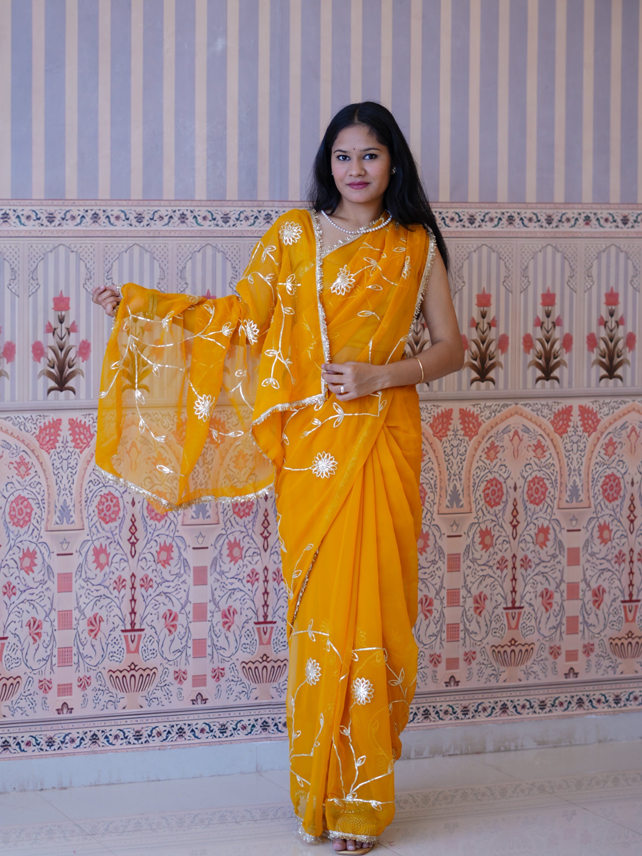 Buy Georgette Traditional Style Saree Tanmira  