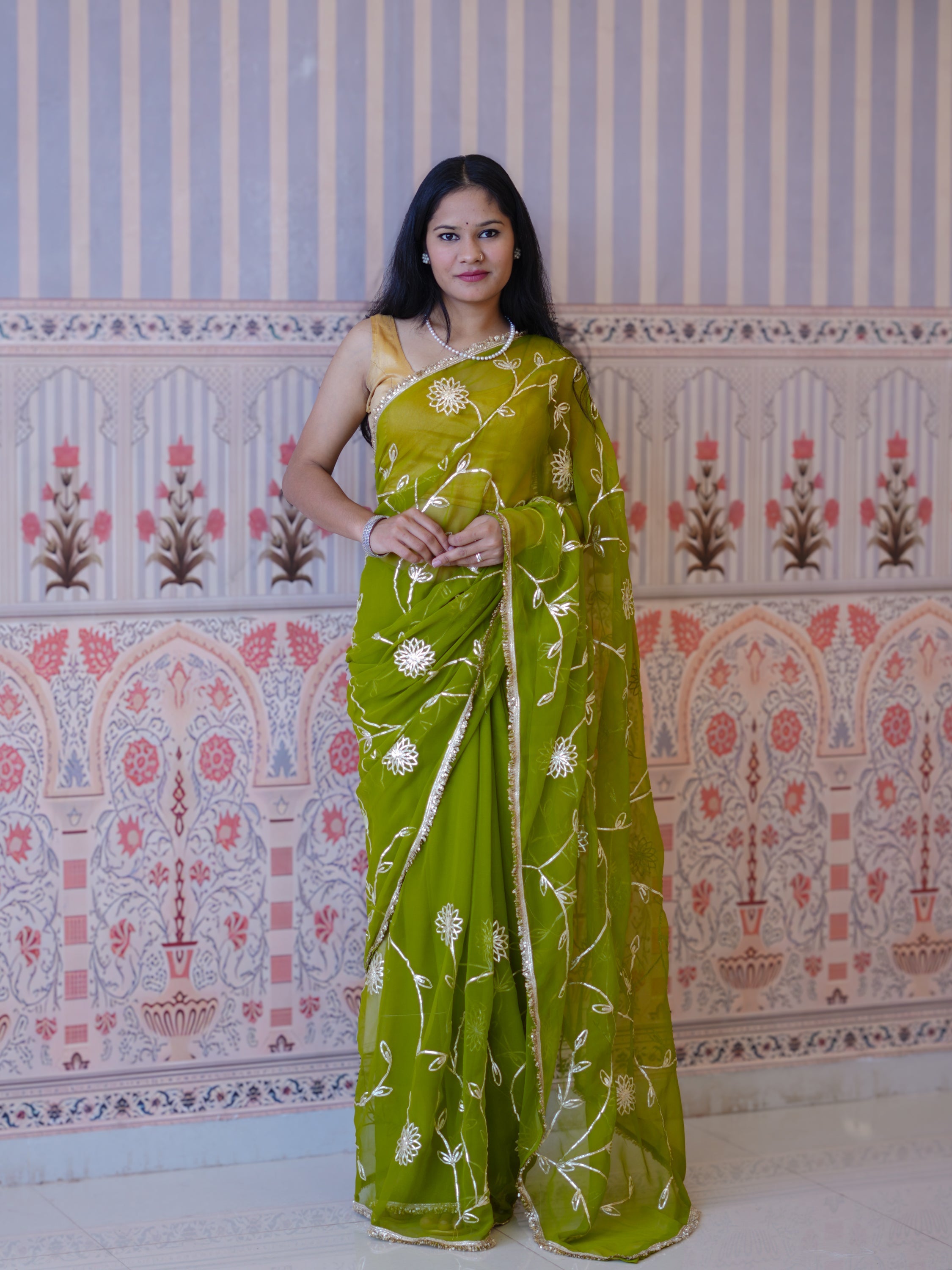 Buy Georgette Traditional Style Saree Tanmira  