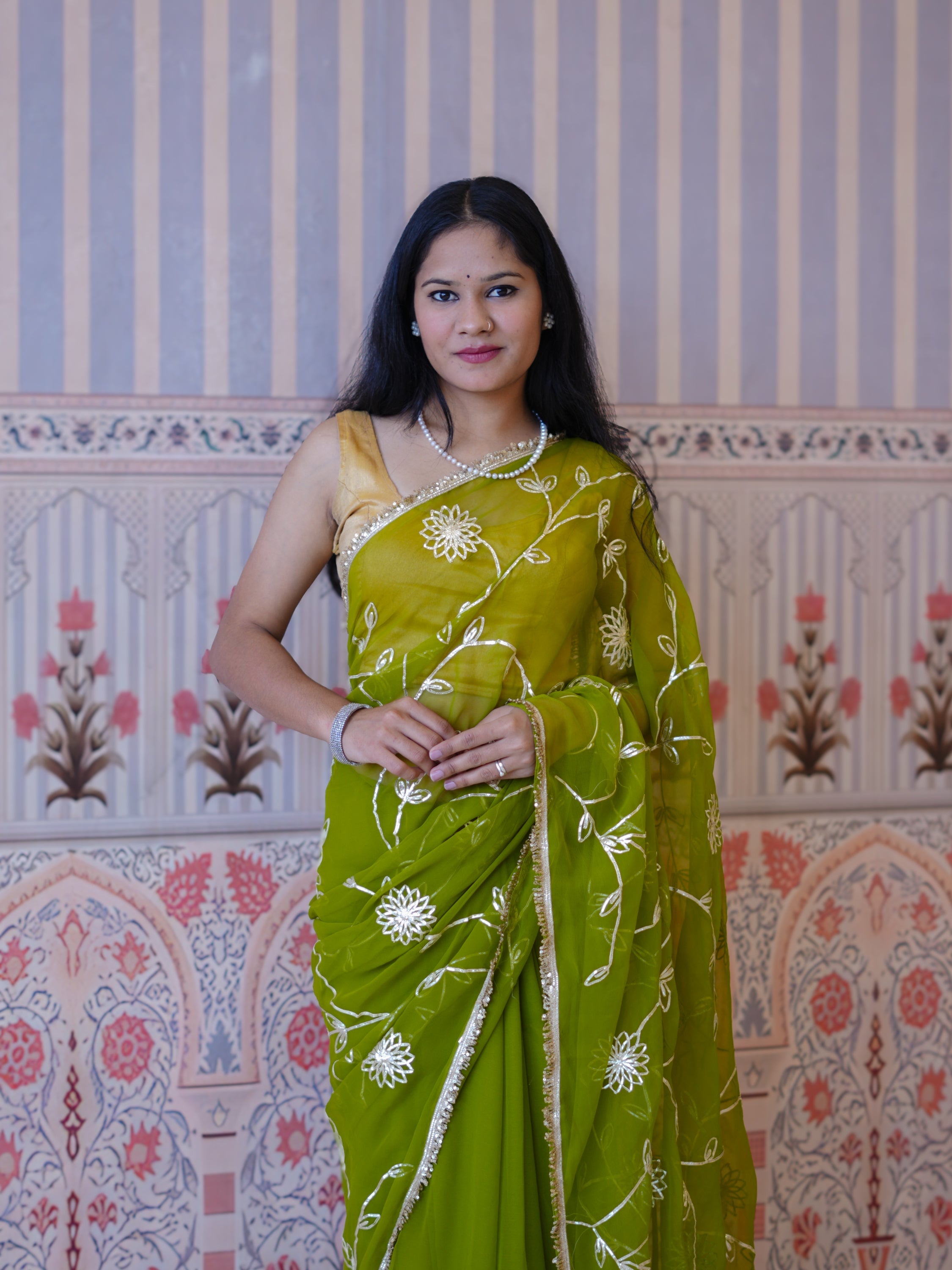 Buy Georgette Traditional Style Saree Tanmira  
