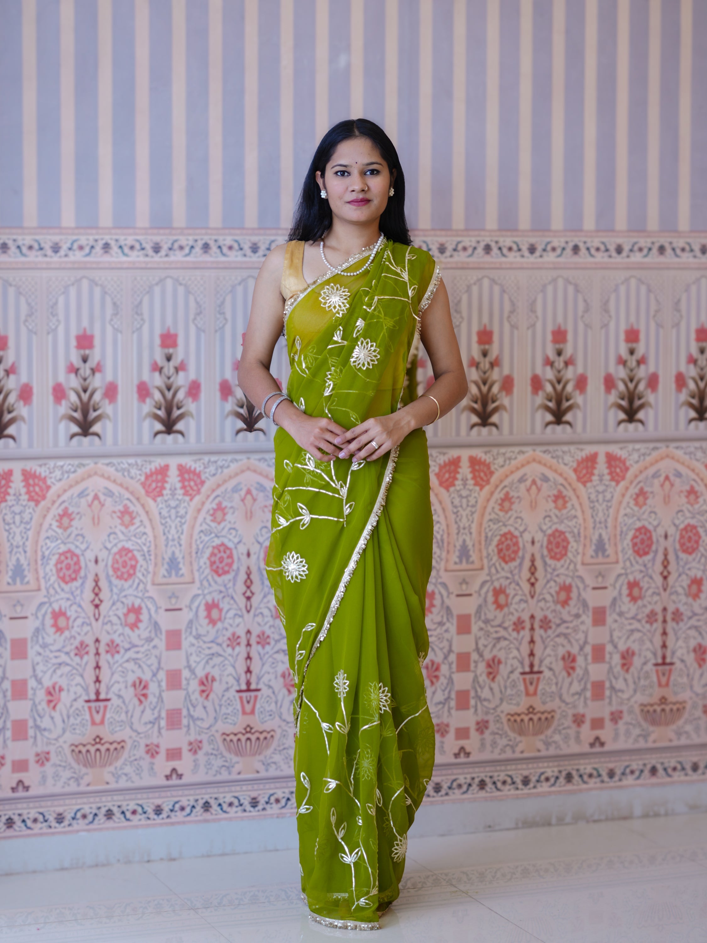Buy Georgette Traditional Style Saree Tanmira  