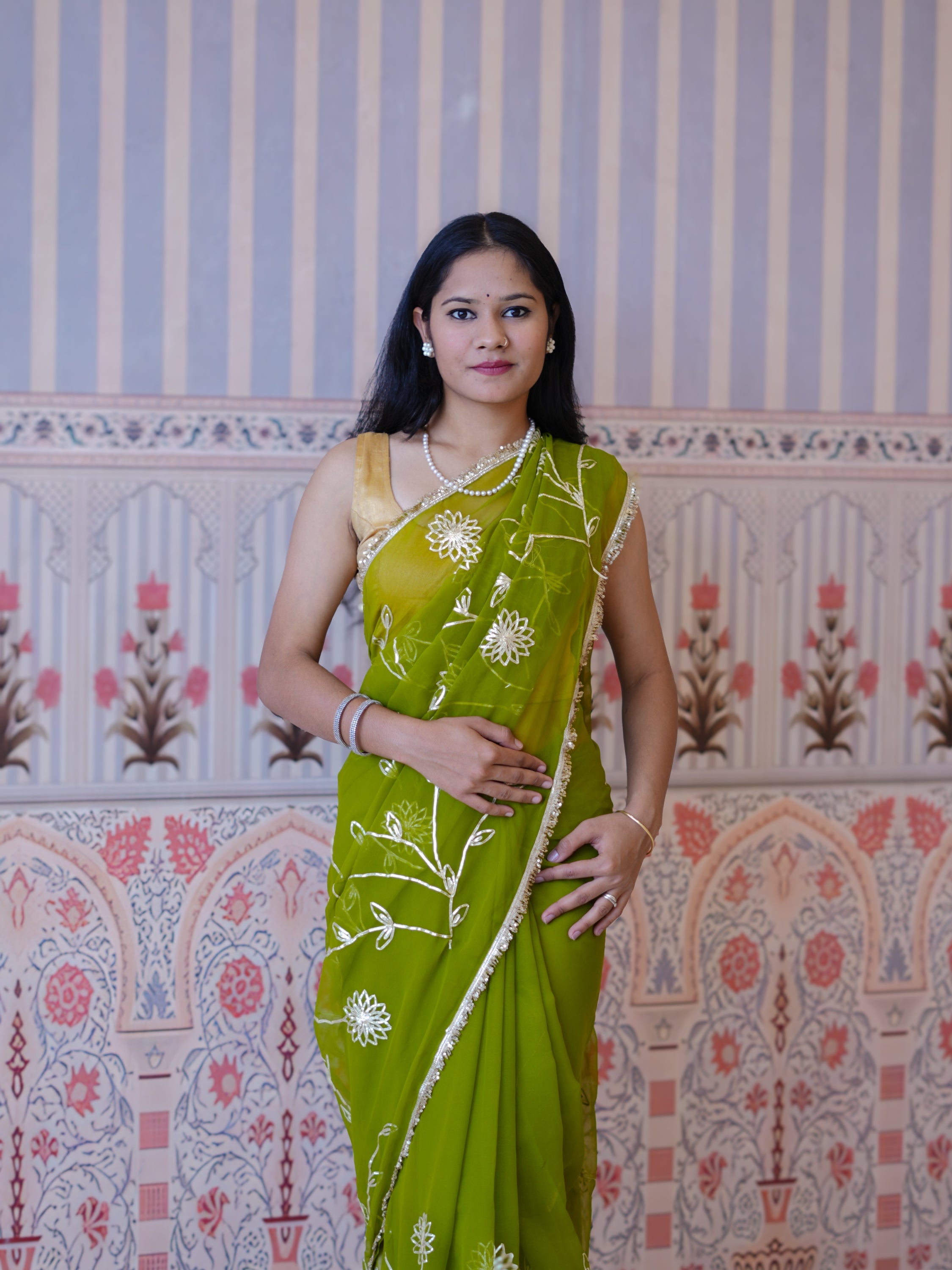 Buy Georgette Traditional Style Saree Tanmira  
