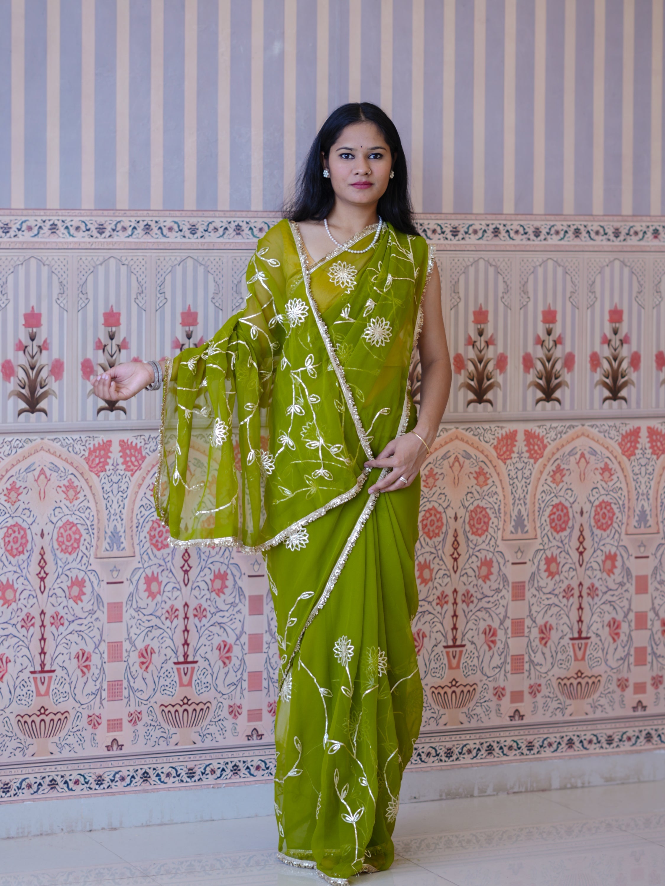Buy Georgette Traditional Style Saree Tanmira  