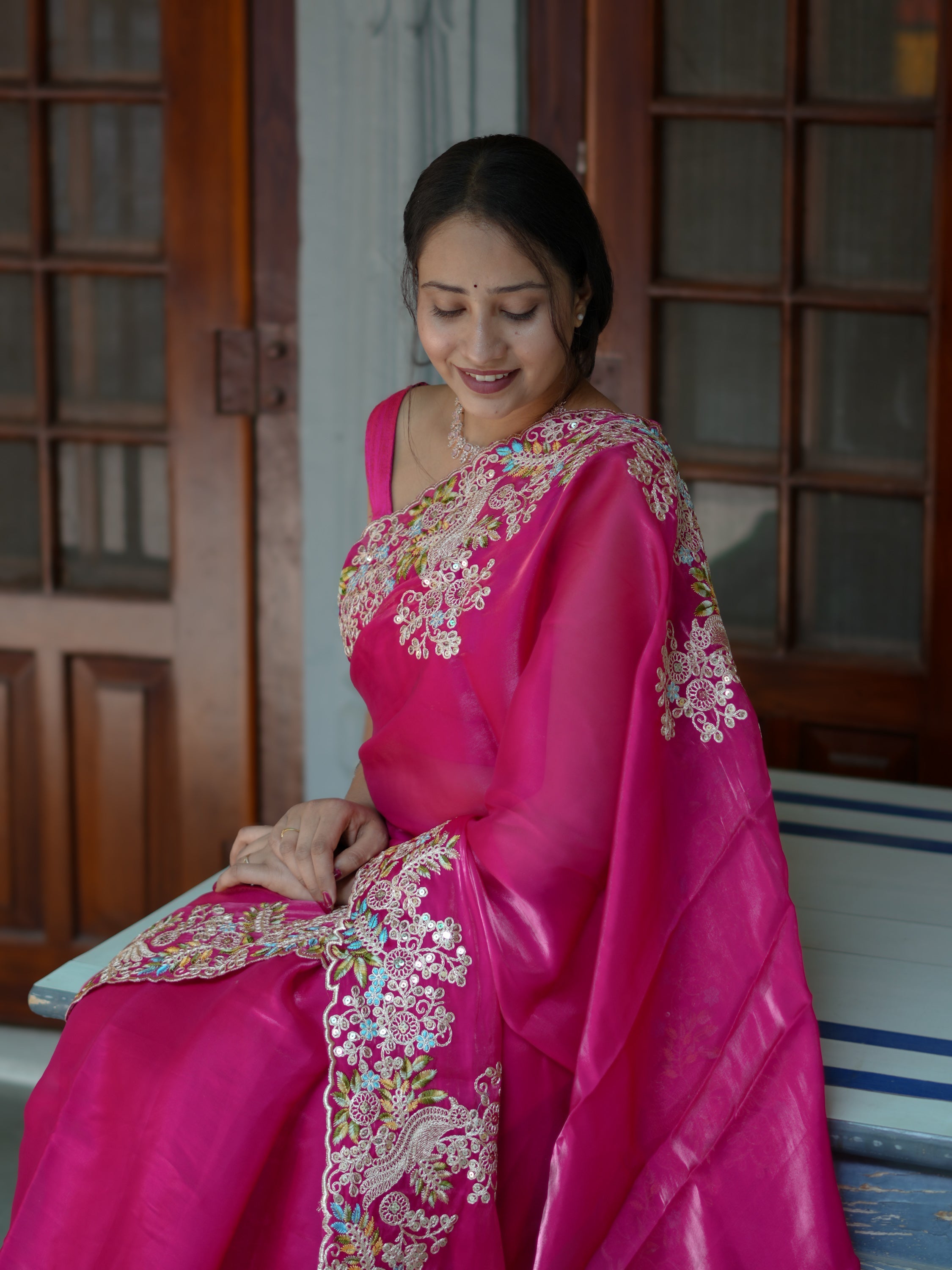 Buy Designer Pure Tissue Silk Saree Tanmira  Image 3