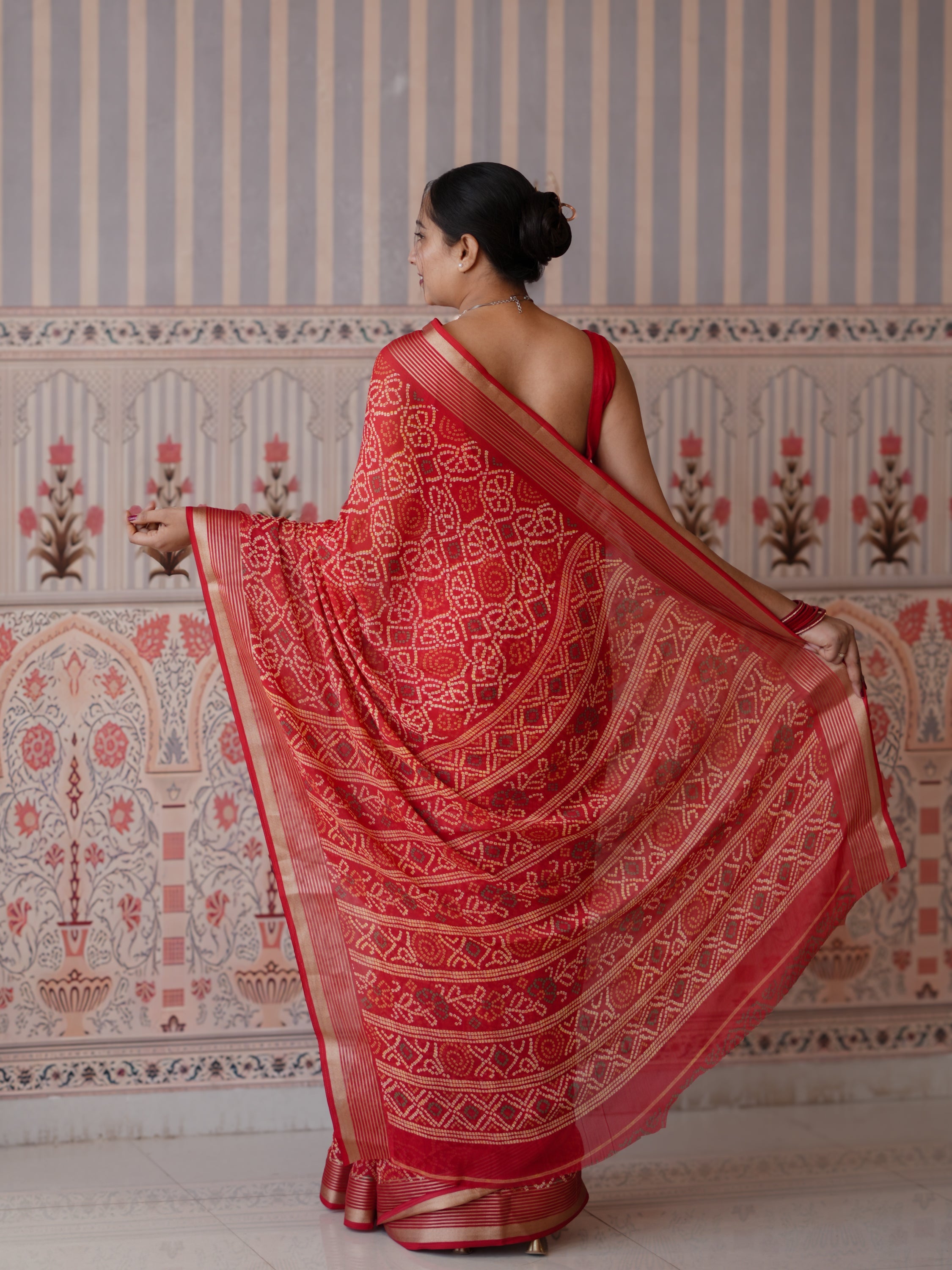 Buy Bandhani Style Saree Tanmira  