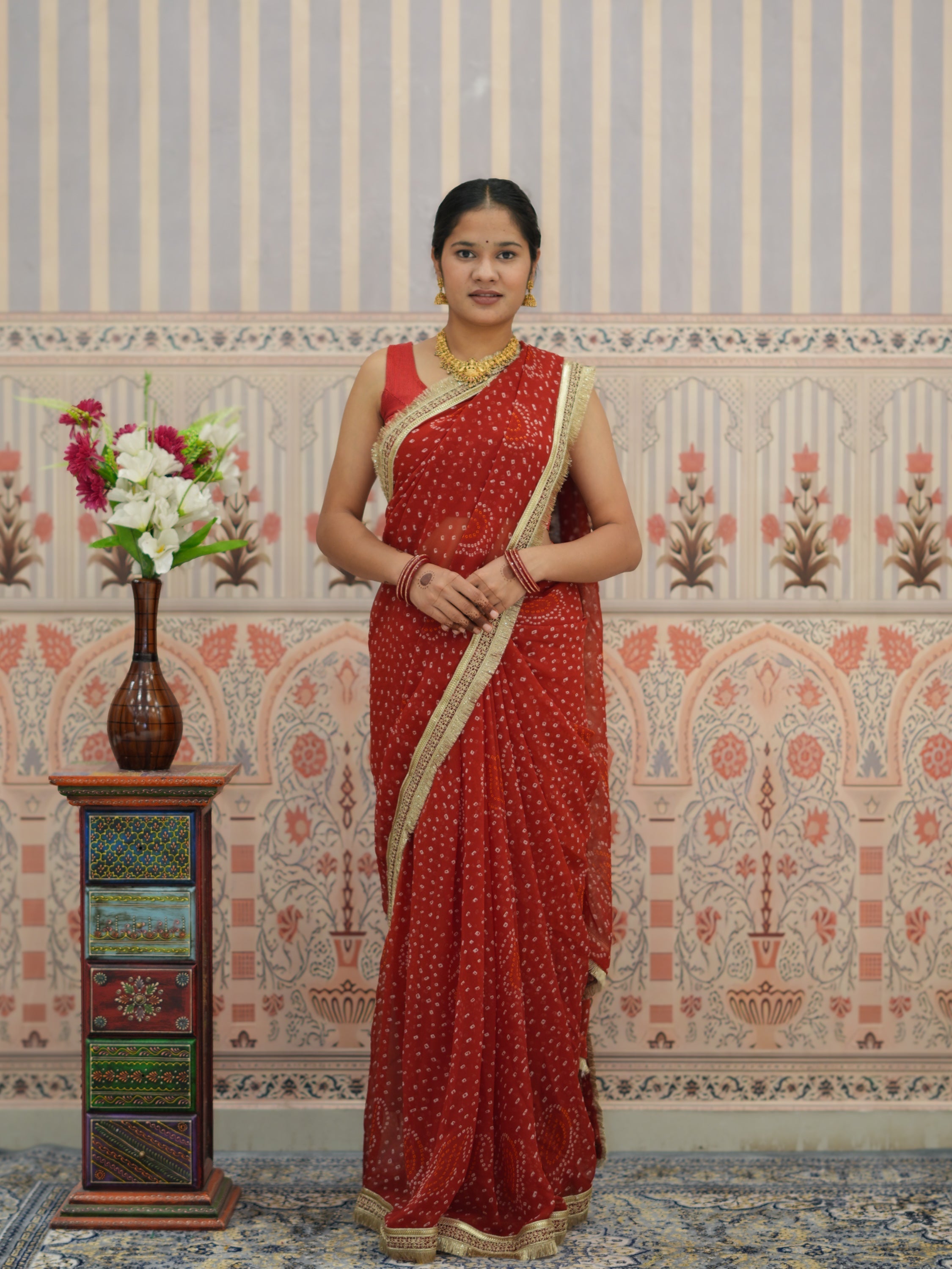 Buy Festive Special Bandhani Style Georgette Saree Tanmira 