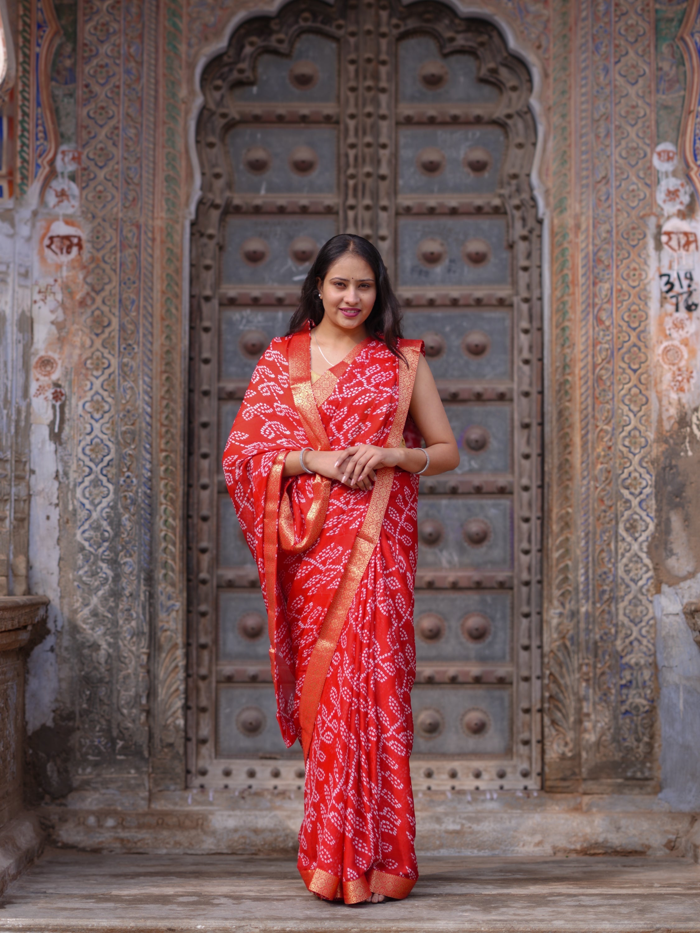 Tanmira  New Daily Wear Moss Chiffon Bandhani Style Saree  KDN