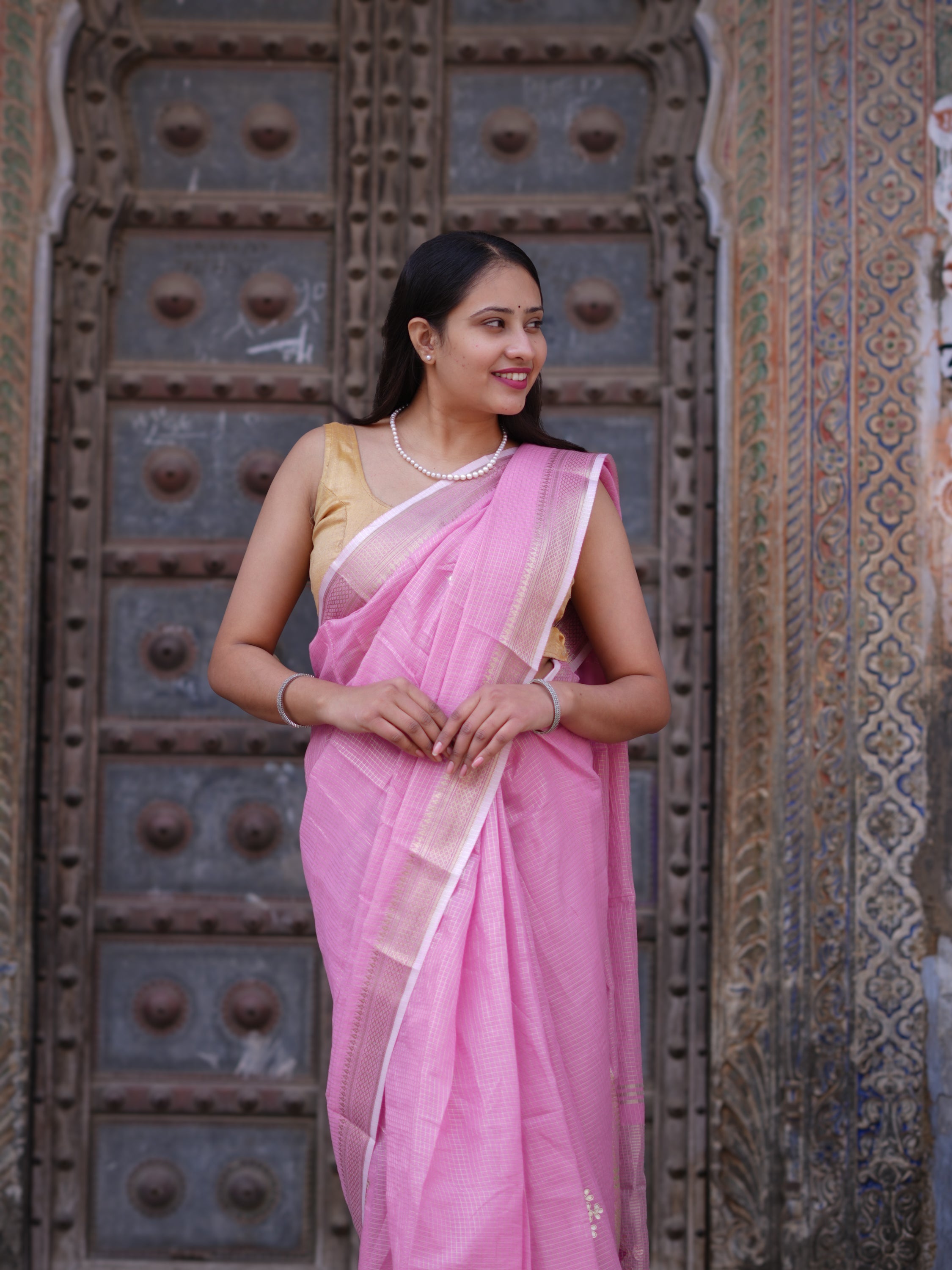 By New Banarasi Style Saree with Gotapatti Work Tanmira  