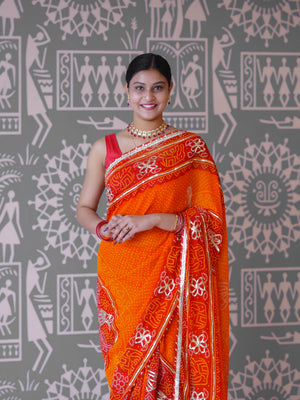 Buy New Premium Bandhani Style Saree With Festive Ware Tanmira 