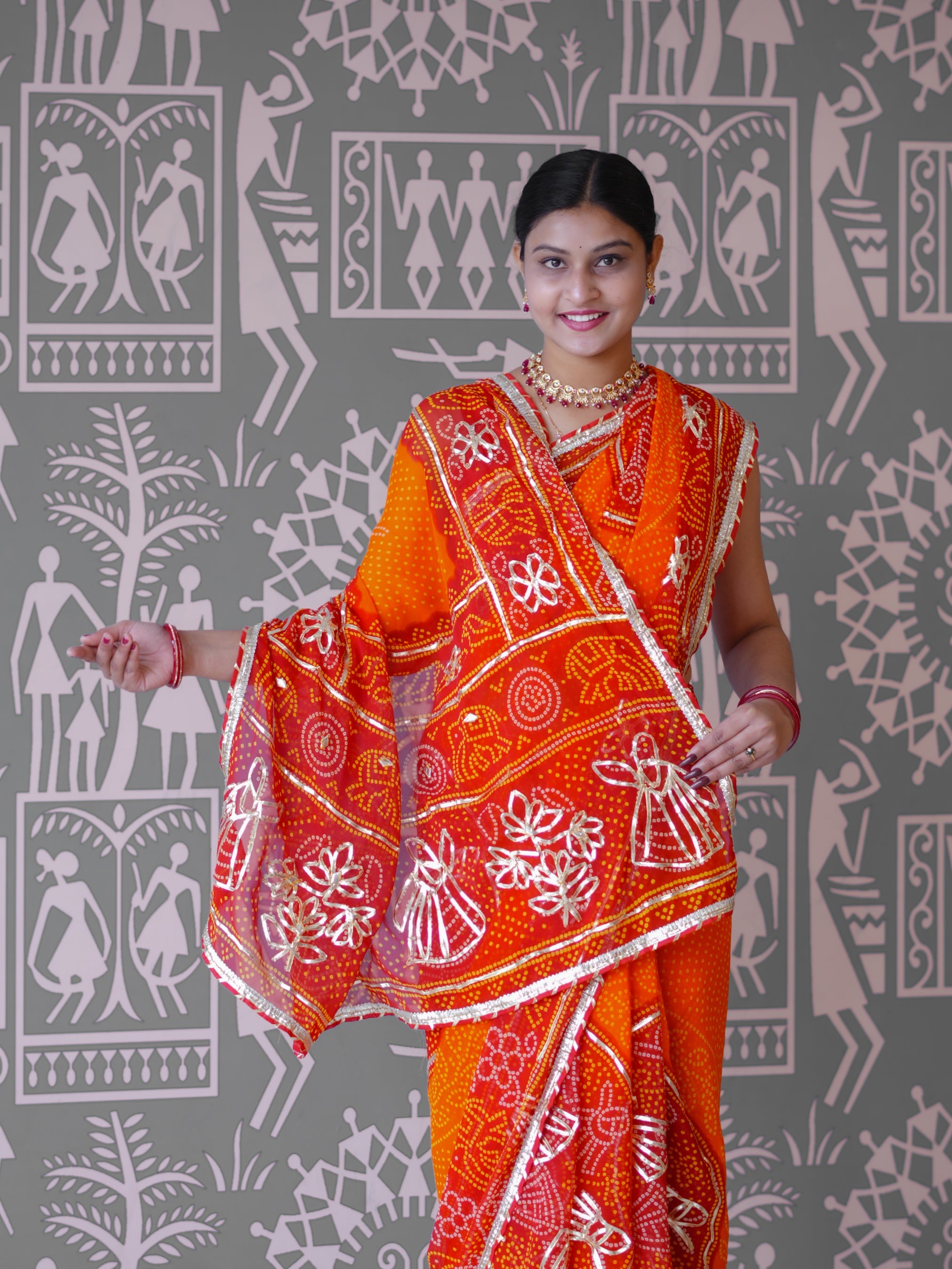 Buy New Premium Bandhani Style Saree With Festive Ware Tanmira 