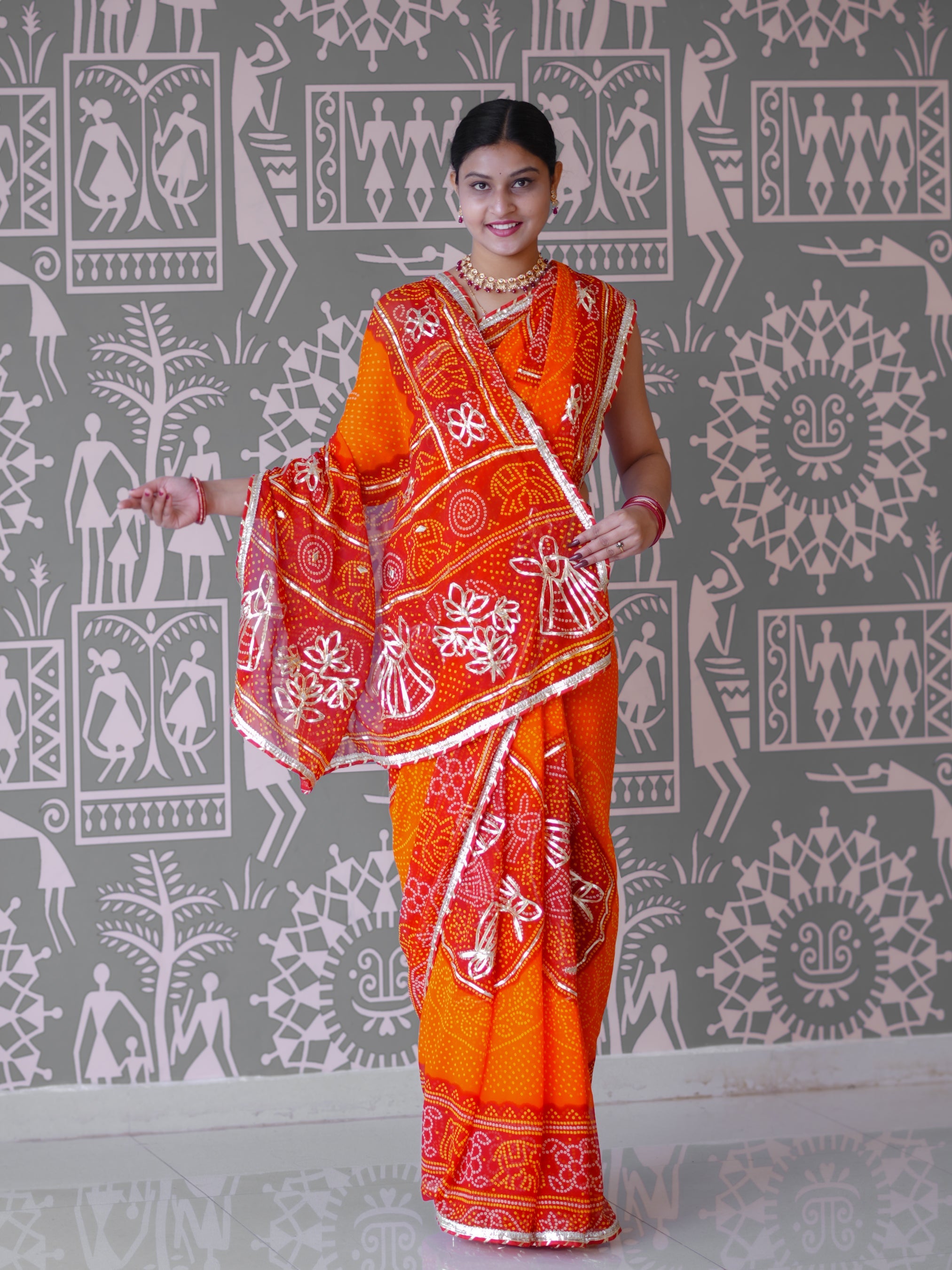 Buy New Premium Bandhani Style Saree With Festive Ware Tanmira 