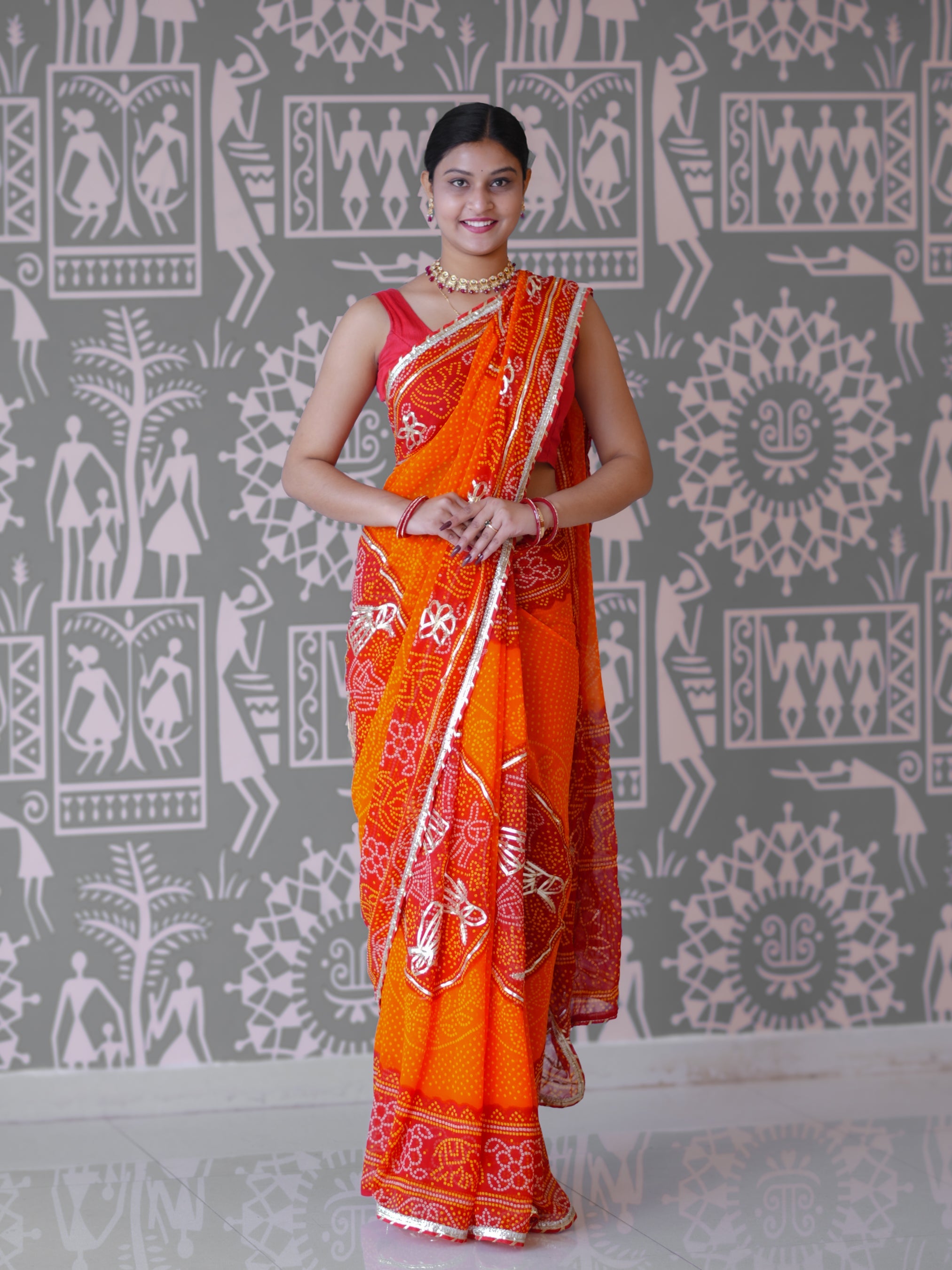 Buy New Premium Bandhani Style Saree With Festive Ware Tanmira 