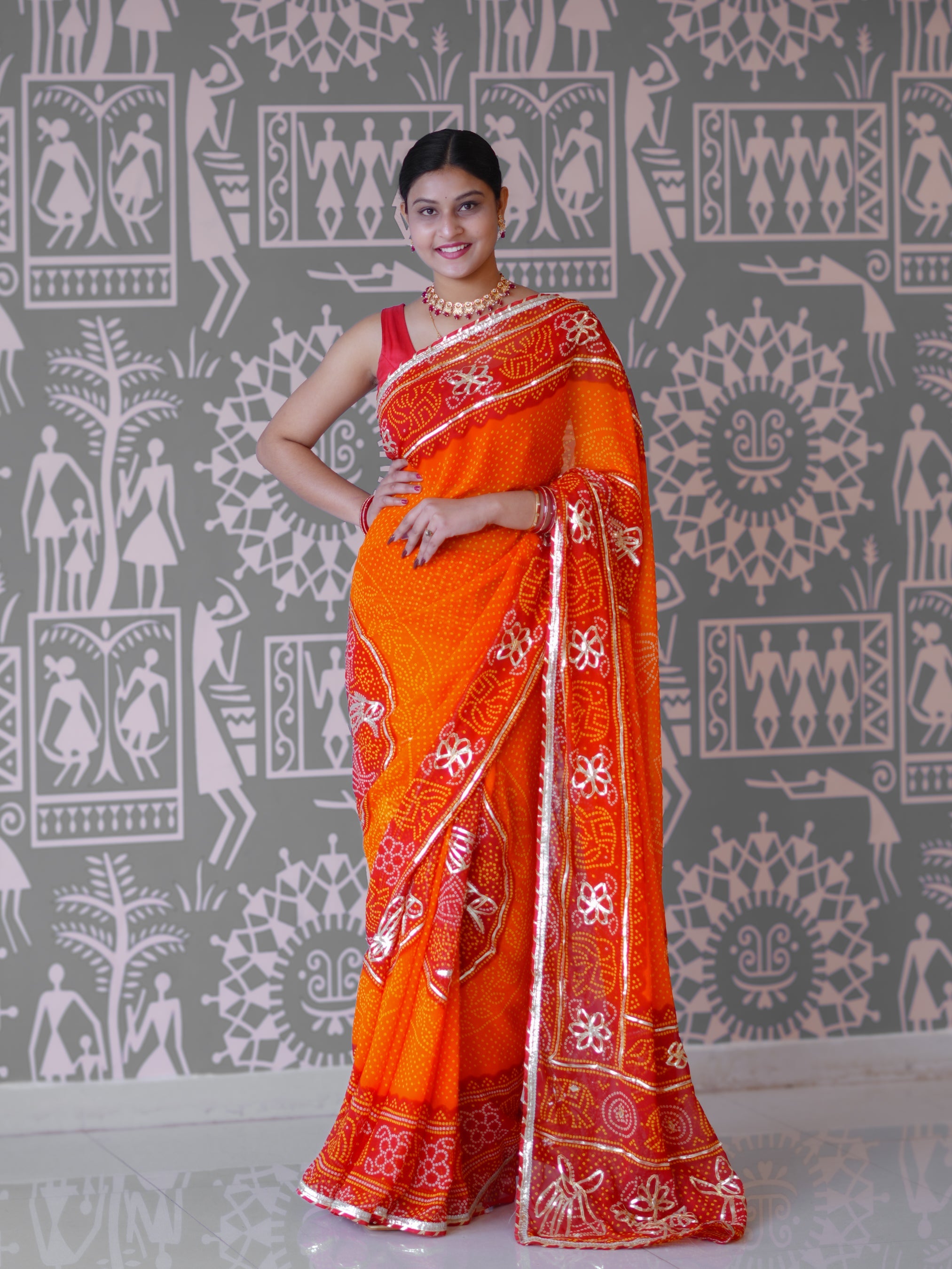 Buy New Premium Bandhani Style Saree With Festive Ware Tanmira 