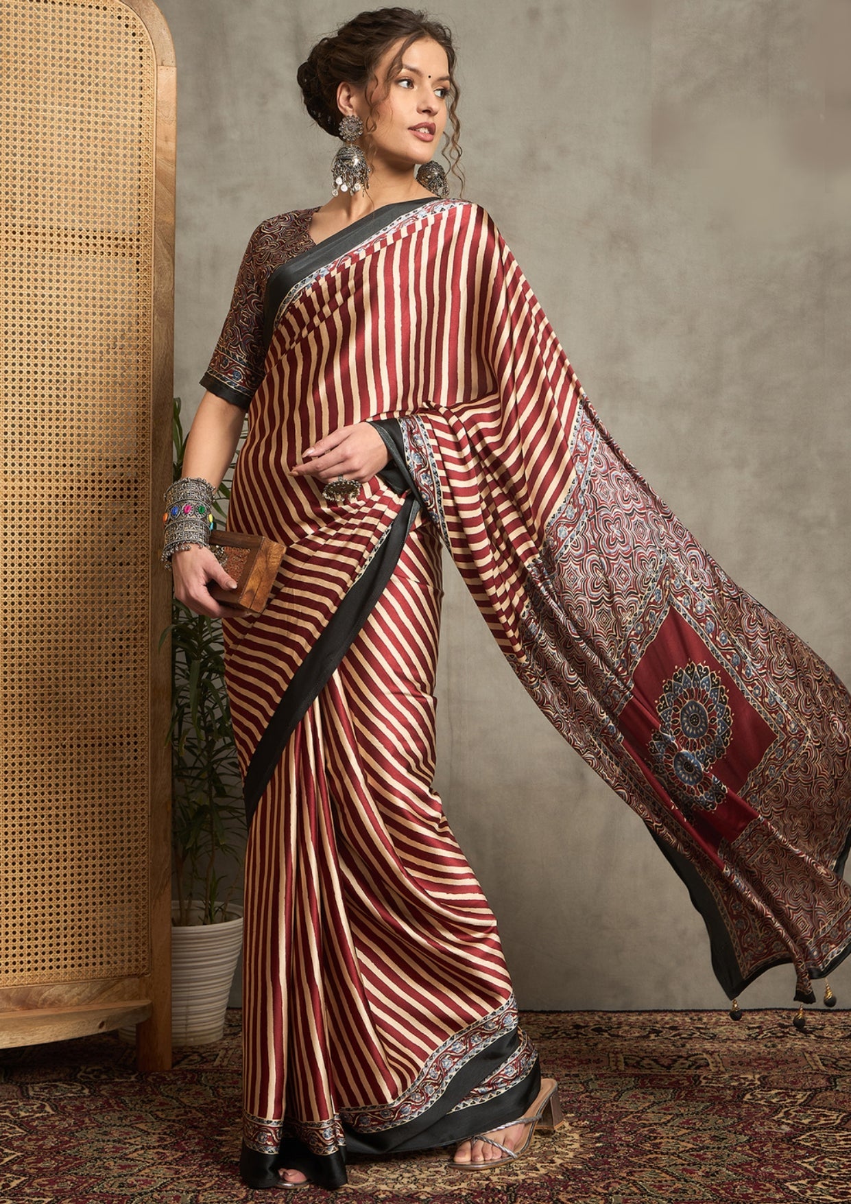Tanmira Latest Silk  Ajrak Print Party wear Saree APL