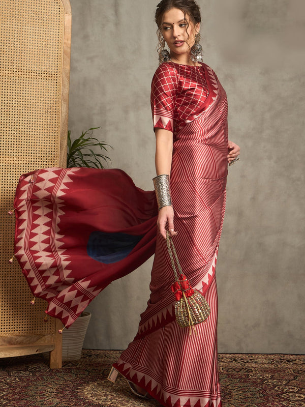 Tanmira New launch Silk Ajrak Print Party wear Saree APL