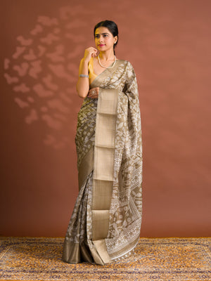 By Printed Saree With Zari border
