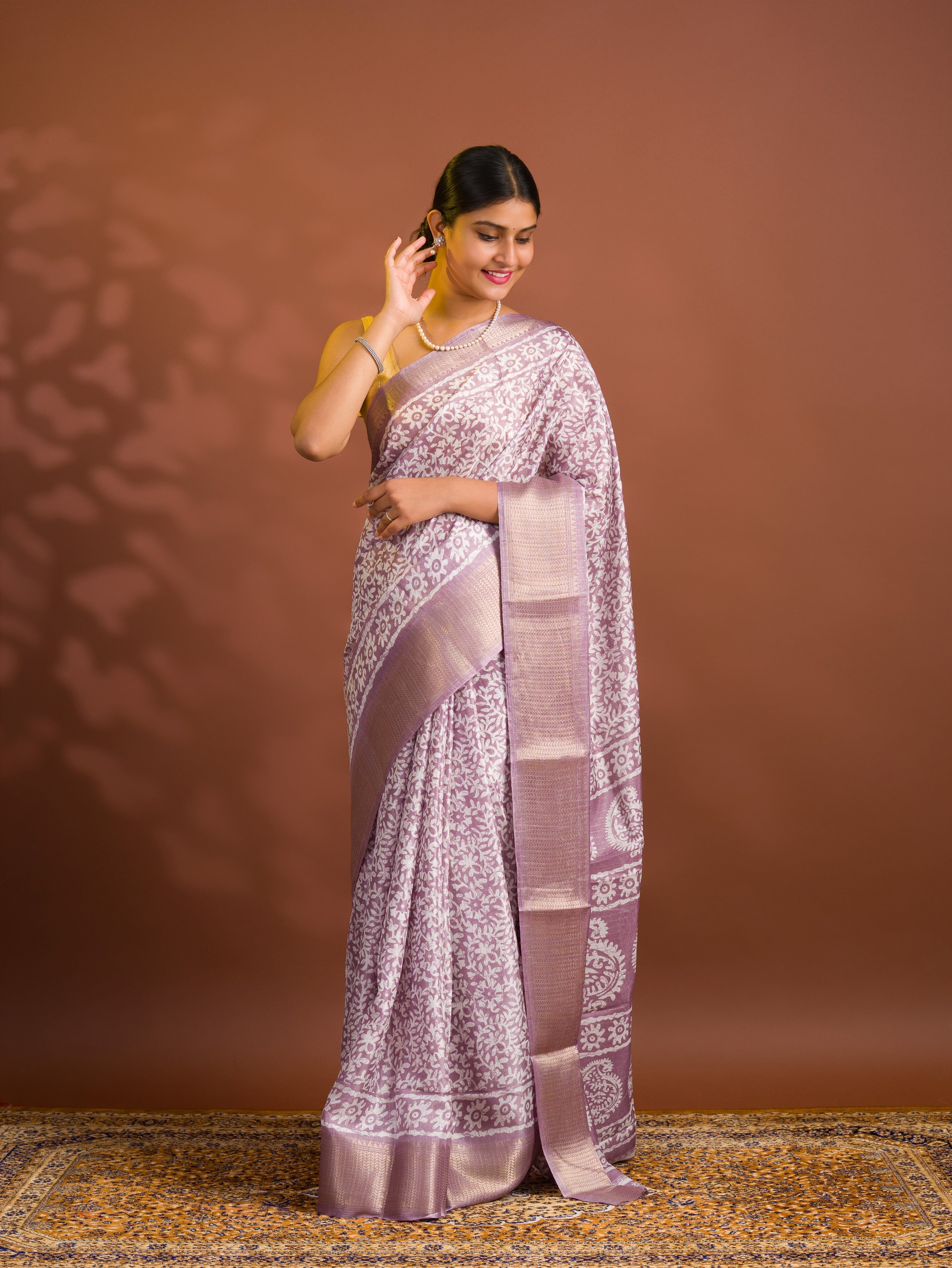 By Printed Style With Zari border