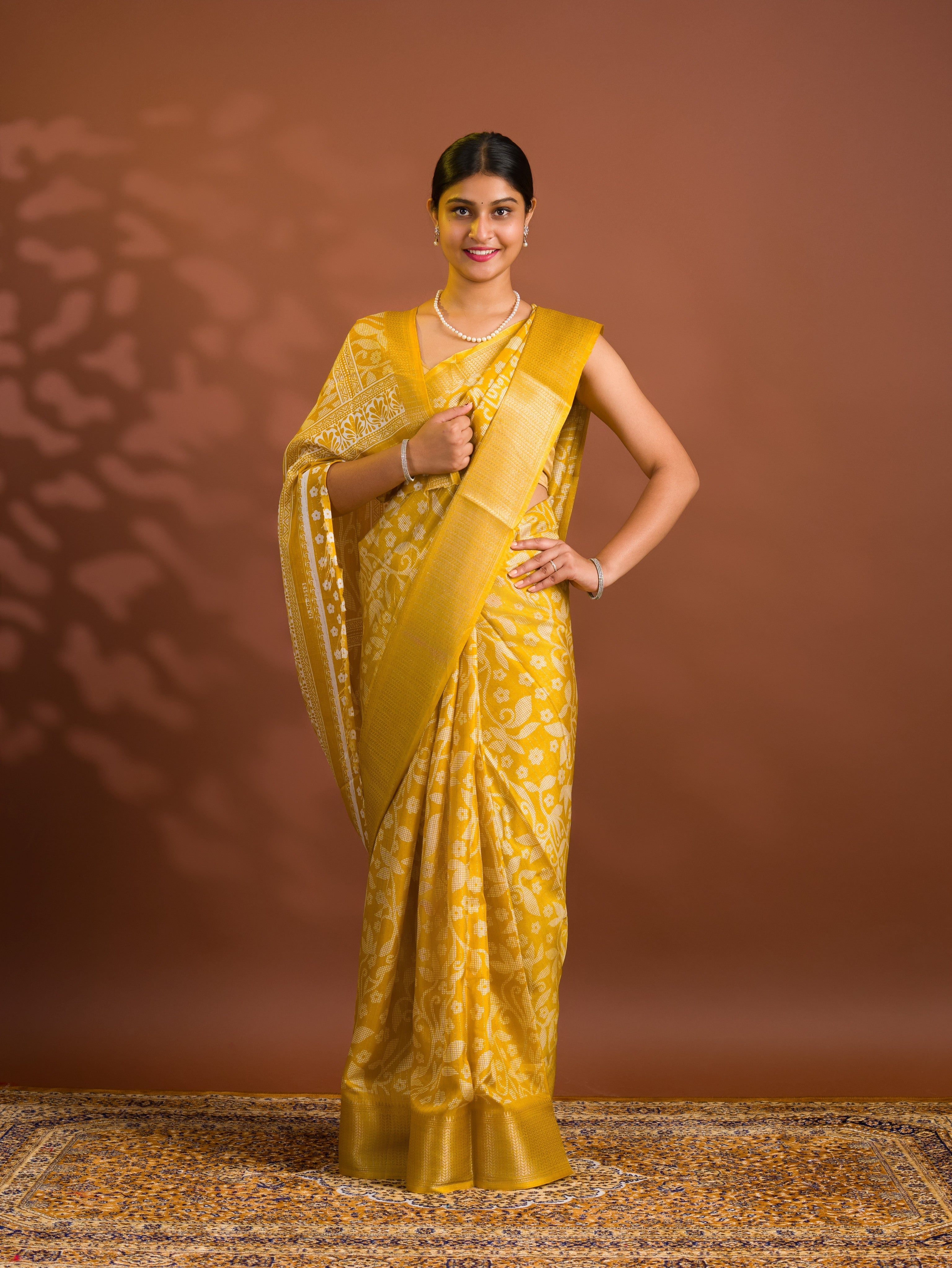 By Printed Style With Zari border