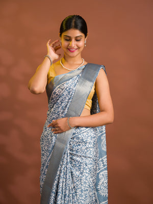 By Printed Style With Zari border