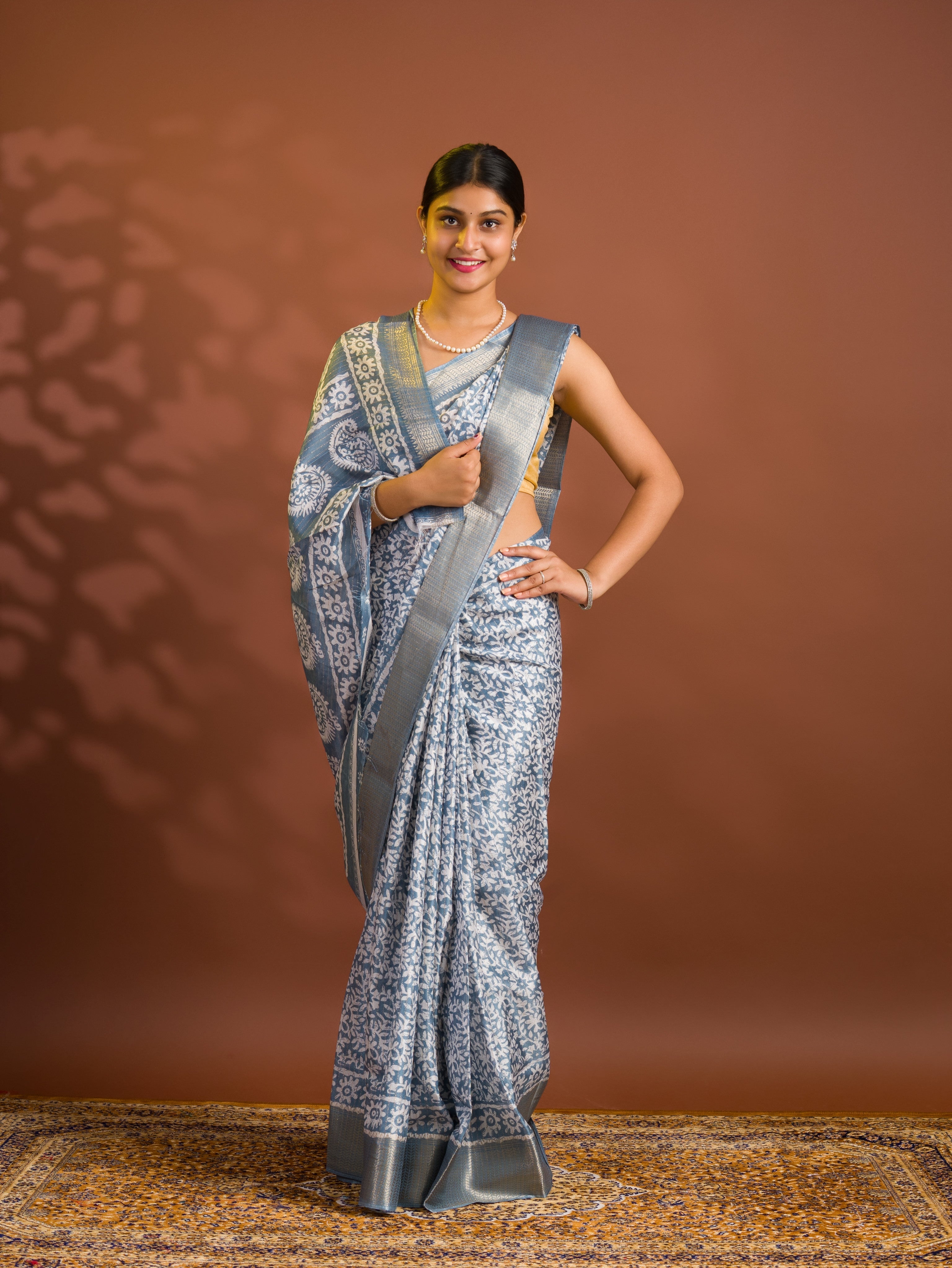 By Printed Style With Zari border